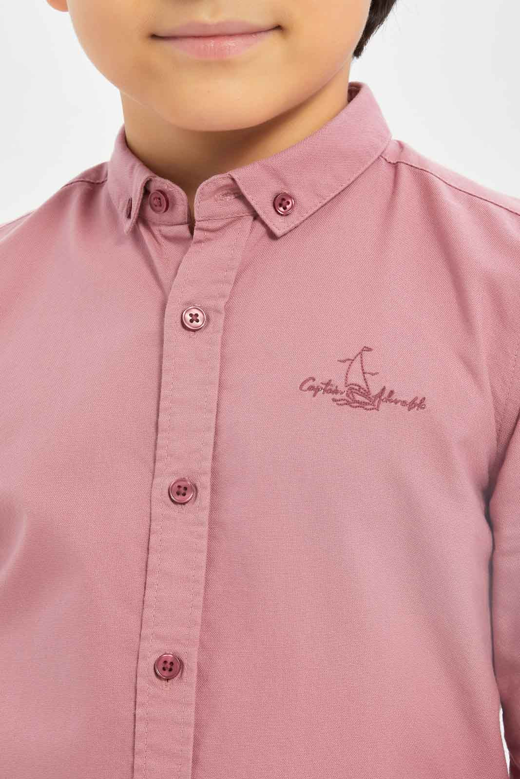 Redtag-Boys-Red-Long-Sleeve-Oxford-Button-Down-Shirt-With-Embroidery-BOY-Shirts,-Category:Shirts,-Colour:Red,-Deals:New-In,-Dept:Boys,-Filter:Boys-(2-to-8-Yrs),-New-In-BOY-APL,-Non-Sale,-S23B,-Section:Boys-(0-to-14Yrs)-Boys-2 to 8 Years
