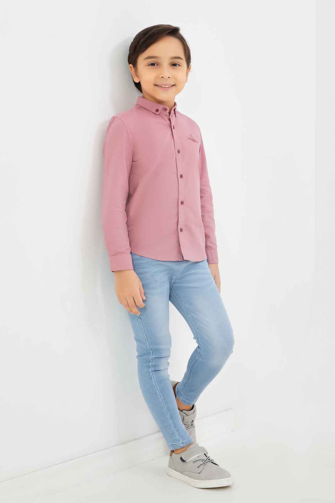 Redtag-Boys-Red-Long-Sleeve-Oxford-Button-Down-Shirt-With-Embroidery-BOY-Shirts,-Category:Shirts,-Colour:Red,-Deals:New-In,-Dept:Boys,-Filter:Boys-(2-to-8-Yrs),-New-In-BOY-APL,-Non-Sale,-S23B,-Section:Boys-(0-to-14Yrs)-Boys-2 to 8 Years