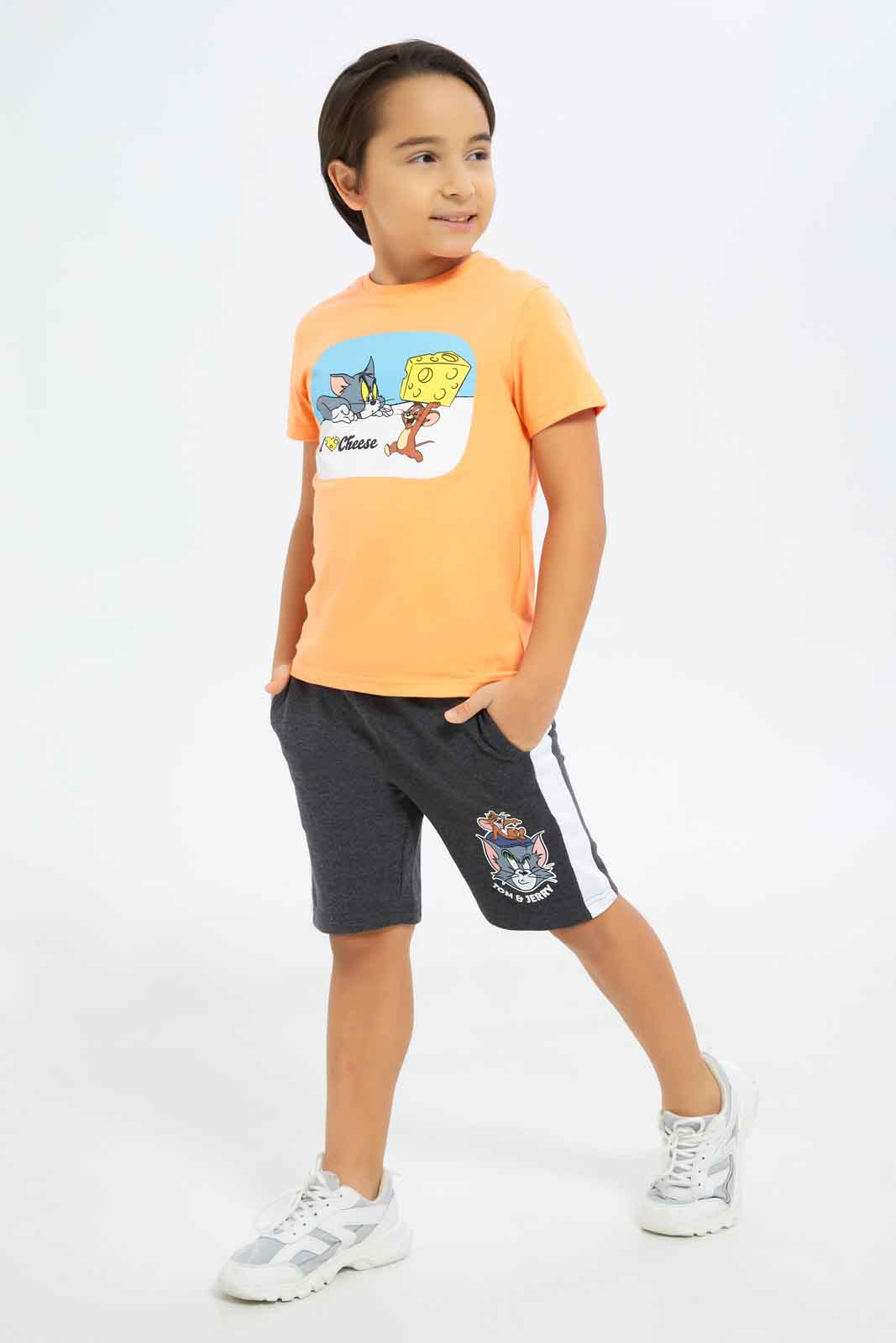 Redtag-Boys-Charcoal-Tom-&-Jerry-Elasticated-Waist-Shorts-BOY-Shorts,-Category:Shorts,-CHA,-Colour:Charcoal,-Deals:New-In,-Dept:Boys,-Filter:Boys-(2-to-8-Yrs),-New-In-BOY-APL,-Non-Sale,-S23B,-Section:Boys-(0-to-14Yrs),-TBL-Boys-2 to 8 Years