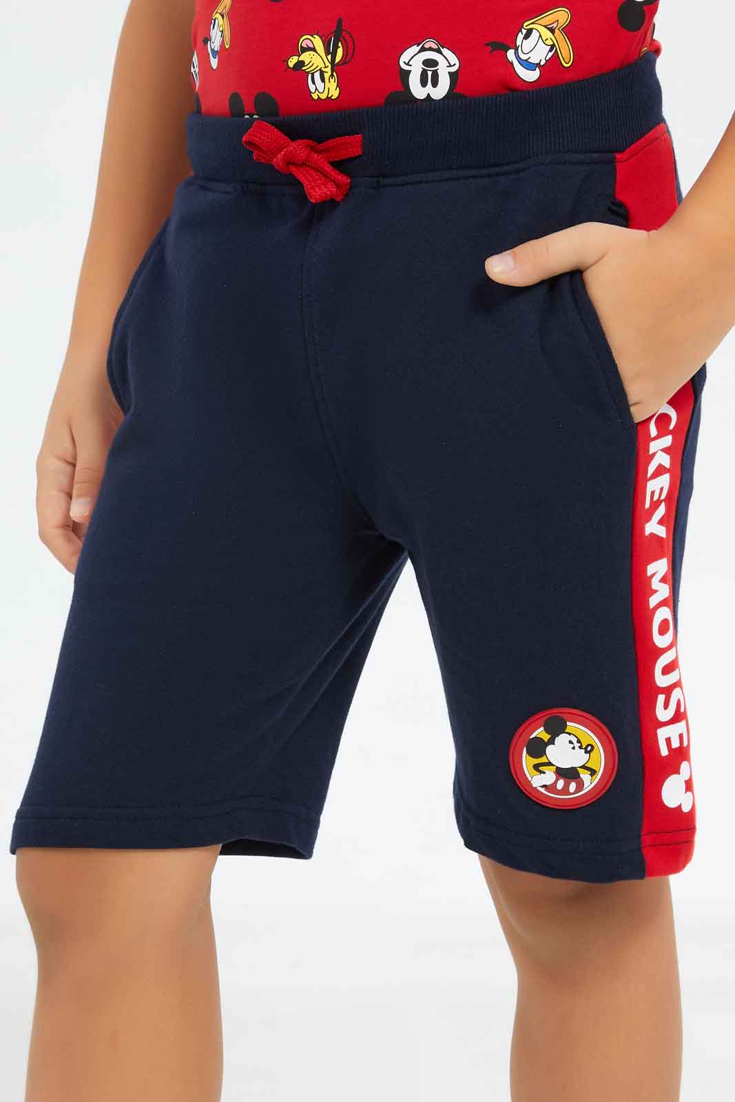 Redtag-Boys-Blue-Mickey-Mouse-Elasticated-Waist-Shorts-BOY-Shorts,-Category:Shorts,-CHA,-Colour:Blue,-Deals:New-In,-Dept:Boys,-Filter:Boys-(2-to-8-Yrs),-New-In-BOY-APL,-Non-Sale,-S23B,-Section:Boys-(0-to-14Yrs),-TBL-Boys-2 to 8 Years