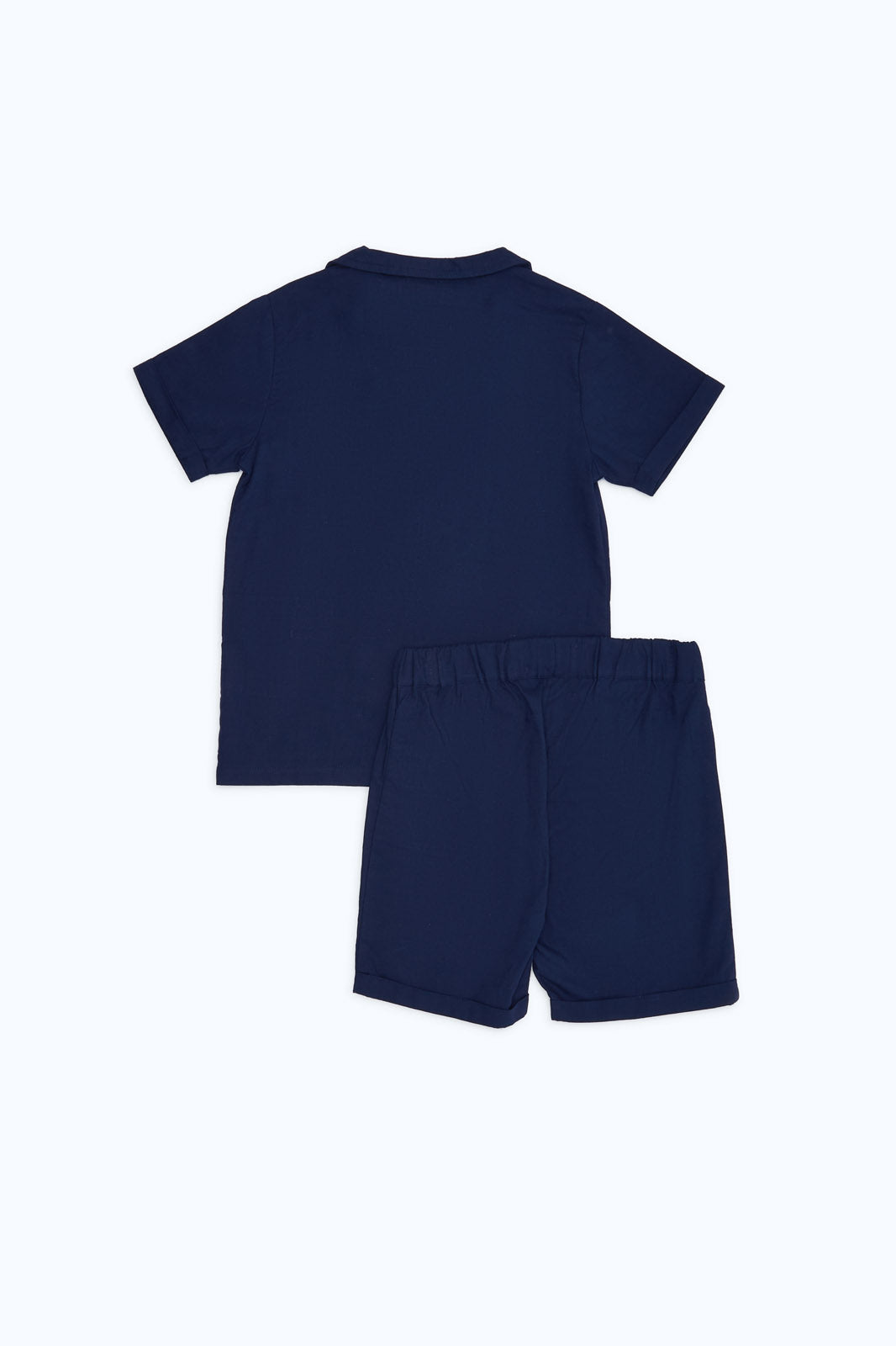 Redtag-Boys-Navy-Cotton-Slub-Shirt-And-Short--Pcs-Set-Category:Sets,-Colour:Navy,-Deals:New-In,-Dept:Boys,-Filter:Infant-Boys-(3-to-24-Mths),-H1:KWR,-H2:INB,-H3:SET,-H4:CAE,-INB-Sets,-New-In-INB-APL,-Non-Sale,-S23B,-Season:S23B,-Section:Boys-(0-to-14Yrs)-Infant-Boys-3 to 24 Months