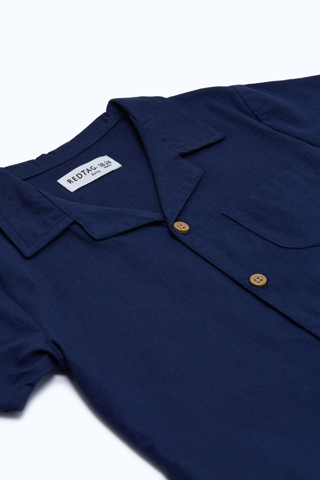 Redtag-Boys-Navy-Cotton-Slub-Shirt-And-Short--Pcs-Set-Category:Sets,-Colour:Navy,-Deals:New-In,-Dept:Boys,-Filter:Infant-Boys-(3-to-24-Mths),-H1:KWR,-H2:INB,-H3:SET,-H4:CAE,-INB-Sets,-New-In-INB-APL,-Non-Sale,-S23B,-Season:S23B,-Section:Boys-(0-to-14Yrs)-Infant-Boys-3 to 24 Months