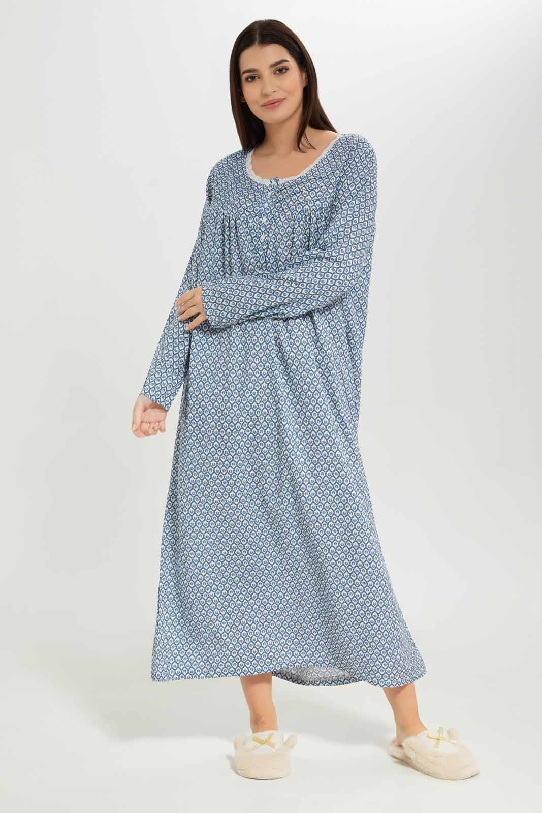 Women Blue Nightgown