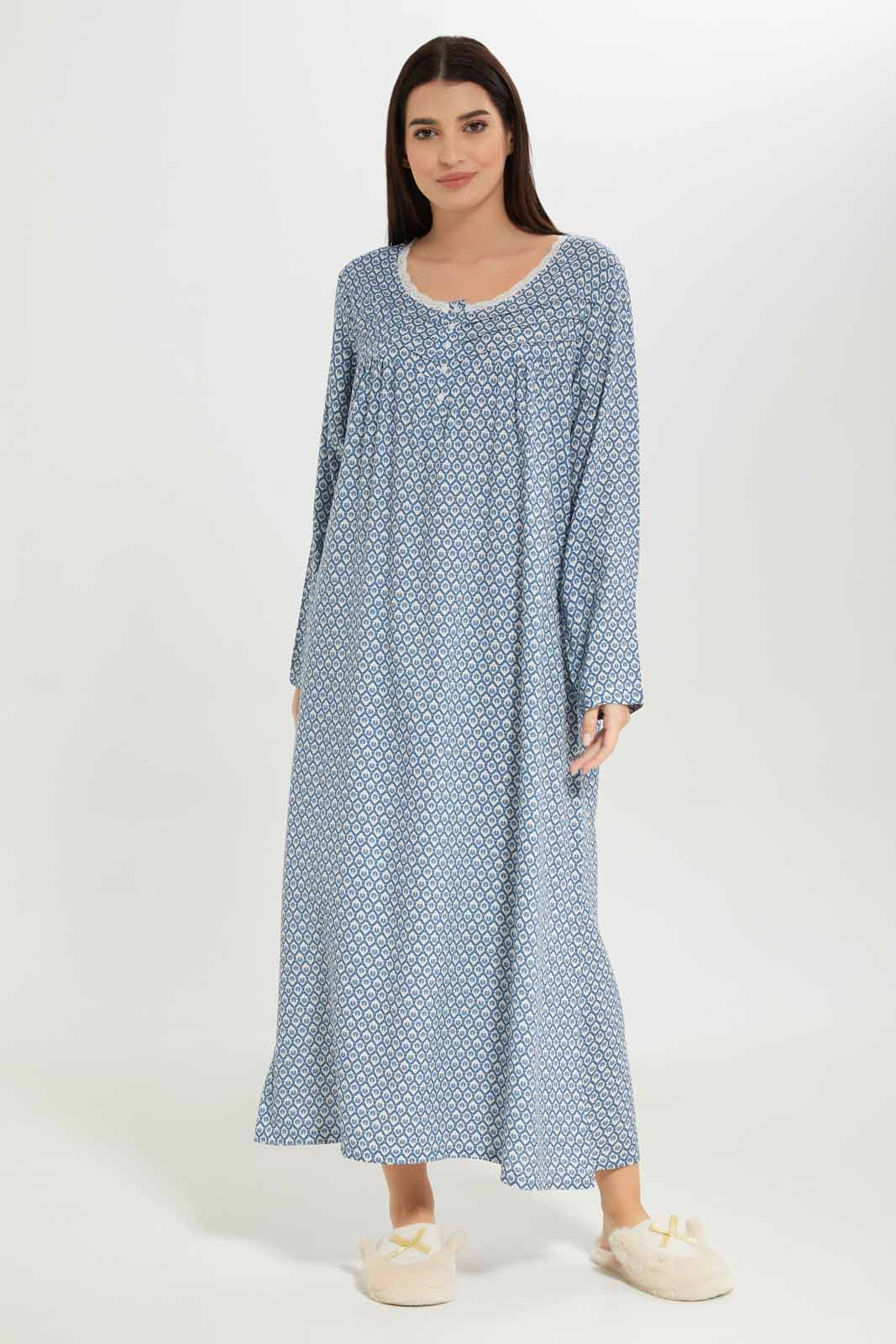 Women Blue Nightgown
