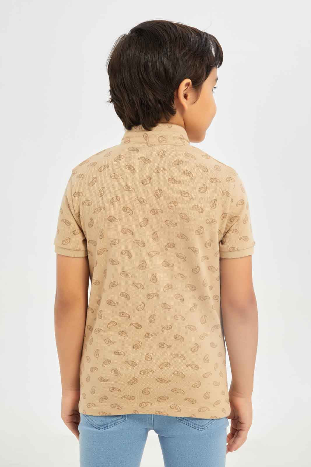 Redtag-Boys-Olive-Aop-Stand-Up-Collar-Polo-T-Shirt-BOY-Polo-T-Shirts,-Category:Polo-T-Shirts,-Colour:Olive,-Deals:New-In,-Dept:Boys,-Filter:Boys-(2-to-8-Yrs),-New-In-BOY-APL,-Non-Sale,-S23B,-Section:Boys-(0-to-14Yrs),-TBL-Boys-2 to 8 Years