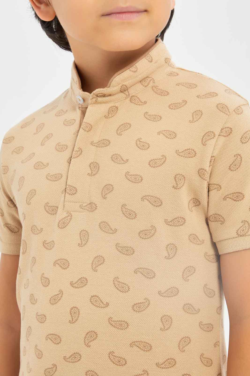 Redtag-Boys-Olive-Aop-Stand-Up-Collar-Polo-T-Shirt-BOY-Polo-T-Shirts,-Category:Polo-T-Shirts,-Colour:Olive,-Deals:New-In,-Dept:Boys,-Filter:Boys-(2-to-8-Yrs),-New-In-BOY-APL,-Non-Sale,-S23B,-Section:Boys-(0-to-14Yrs),-TBL-Boys-2 to 8 Years