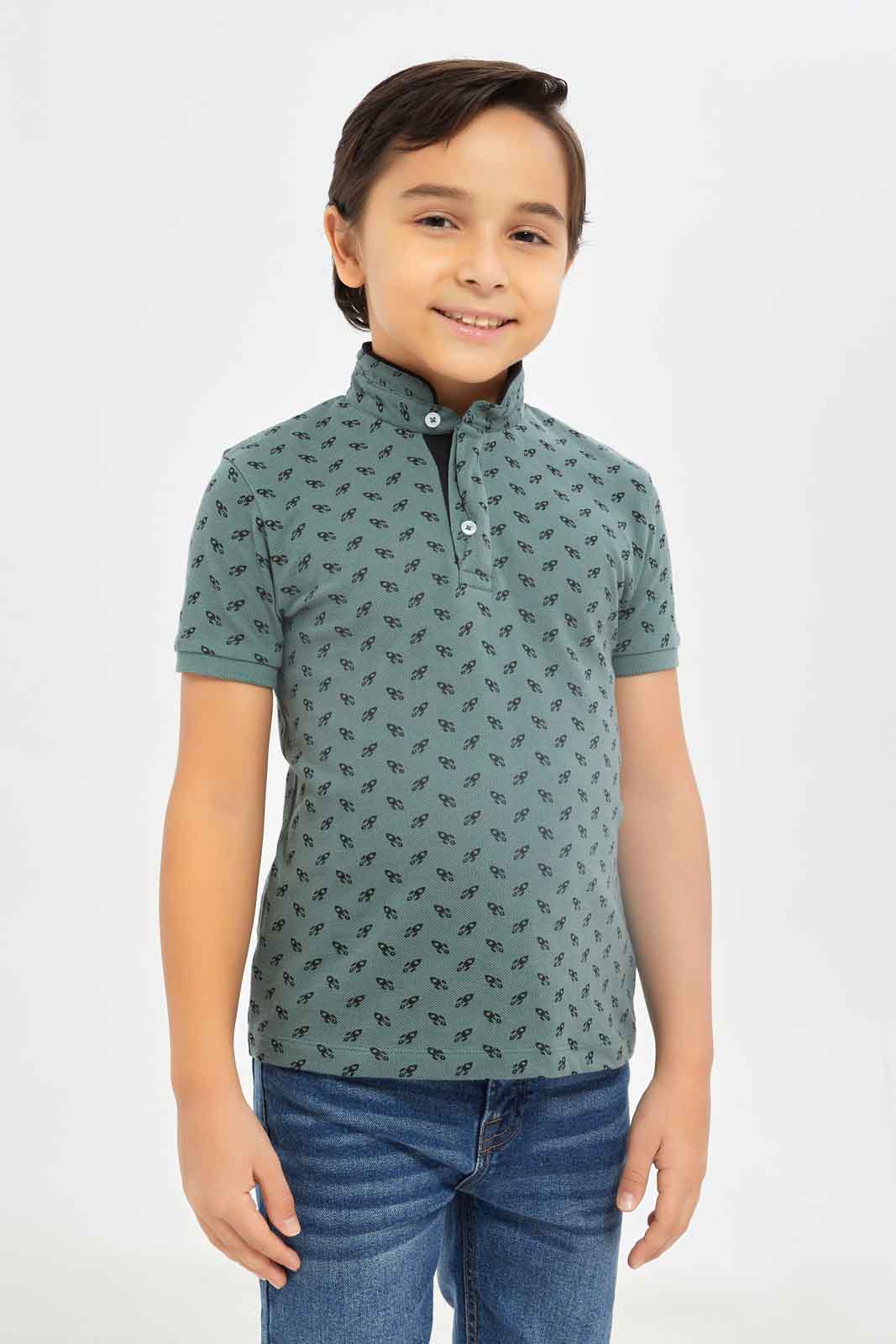 Redtag-Boys-Blue-Aop-Stand-Up-Collar-Polo-T-Shirt-BOY-Polo-T-Shirts,-Category:Polo-T-Shirts,-Colour:Blue,-Deals:New-In,-Dept:Boys,-Filter:Boys-(2-to-8-Yrs),-New-In-BOY-APL,-Non-Sale,-S23B,-Section:Boys-(0-to-14Yrs),-TBL-Boys-2 to 8 Years