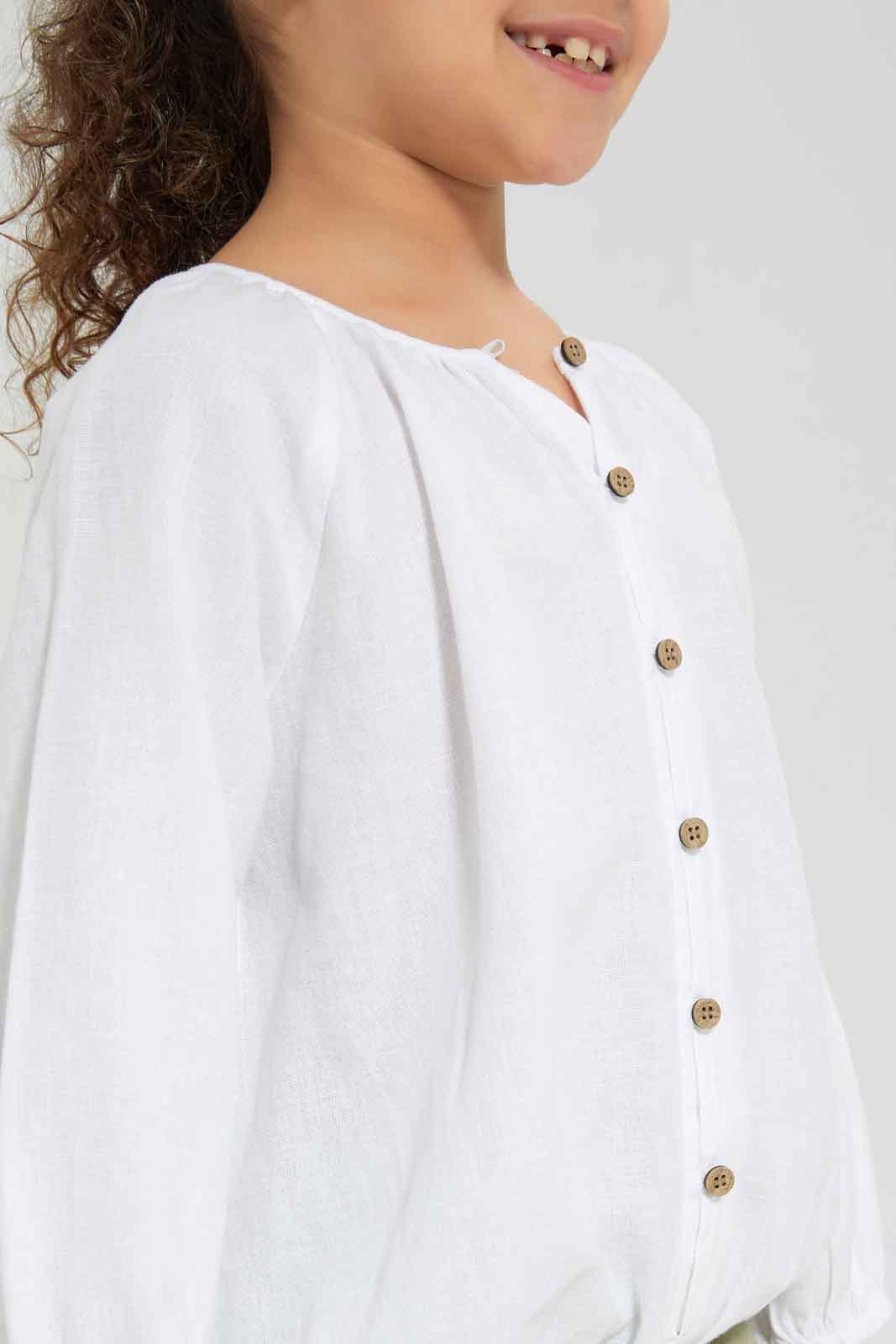 Redtag-Girls-Elasticated-Blouse-White-Category:Blouses,-Colour:White,-Deals:New-In,-Dept:Girls,-Filter:Girls-(2-to-8-Yrs),-GIR-Blouses,-New-In-GIR-APL,-Non-Sale,-S23A,-Section:Girls-(0-to-14Yrs)-Girls-2 to 8 Years