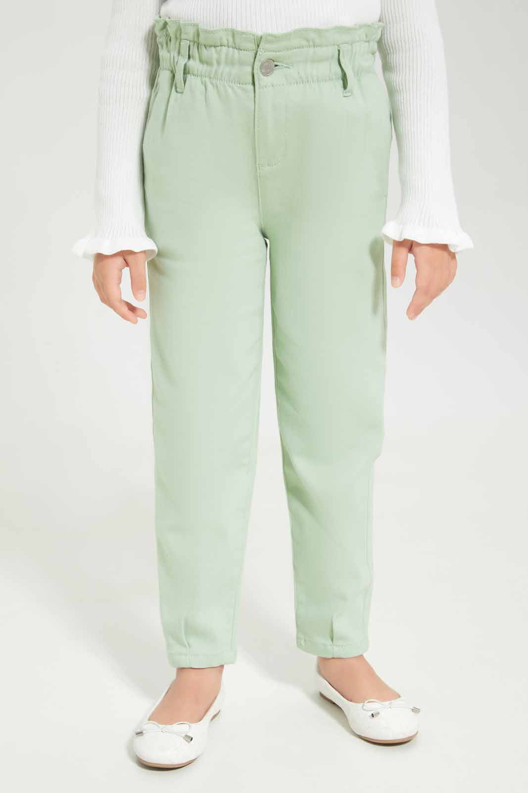 Redtag-Girls-Green-Baggy-Jeans-Category:Jeans,-Colour:Green,-Deals:New-In,-Dept:Girls,-Filter:Girls-(2-to-8-Yrs),-GIR-Jeans,-New-In-GIR-APL,-Non-Sale,-S23A,-Section:Girls-(0-to-14Yrs)-Girls-2 to 8 Years