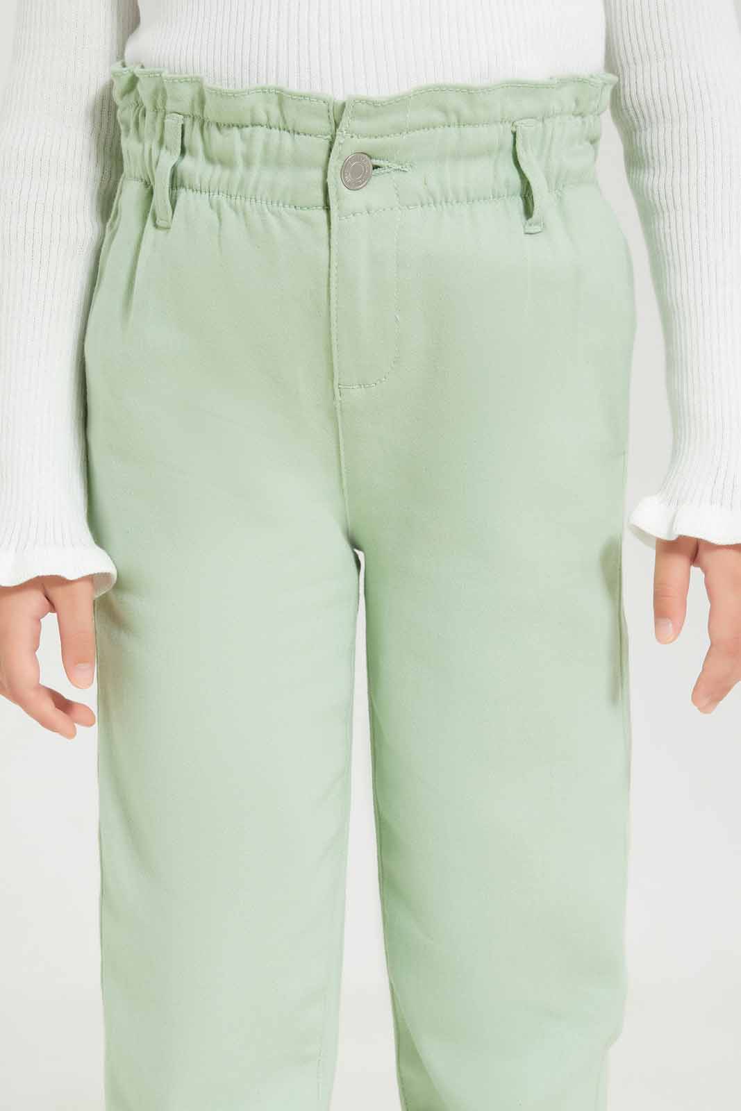 Redtag-Girls-Green-Baggy-Jeans-Category:Jeans,-Colour:Green,-Deals:New-In,-Dept:Girls,-Filter:Girls-(2-to-8-Yrs),-GIR-Jeans,-New-In-GIR-APL,-Non-Sale,-S23A,-Section:Girls-(0-to-14Yrs)-Girls-2 to 8 Years