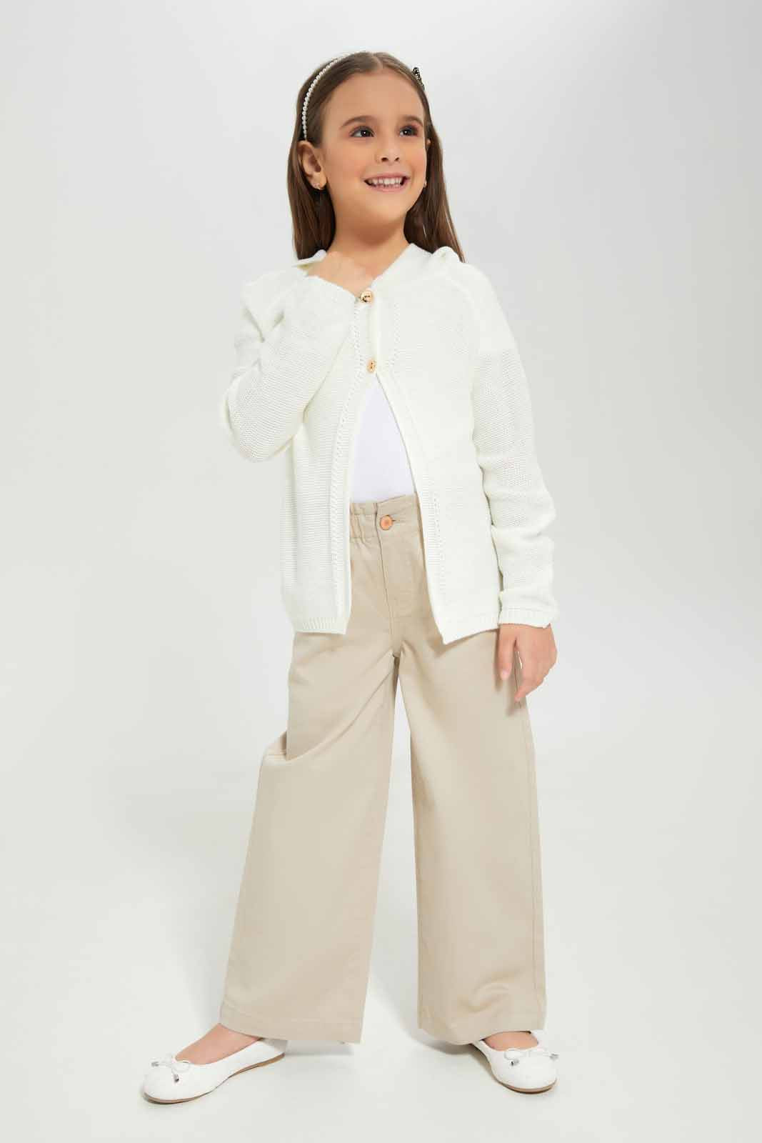 Redtag-Girls-Cream-Hooded-Cardigan-Category:Cardigans,-Colour:Cream,-Deals:New-In,-Dept:Girls,-Filter:Girls-(2-to-8-Yrs),-GIR-Cardigans,-New-In-GIR-APL,-Non-Sale,-S23A,-Section:Girls-(0-to-14Yrs)-Girls-2 to 8 Years