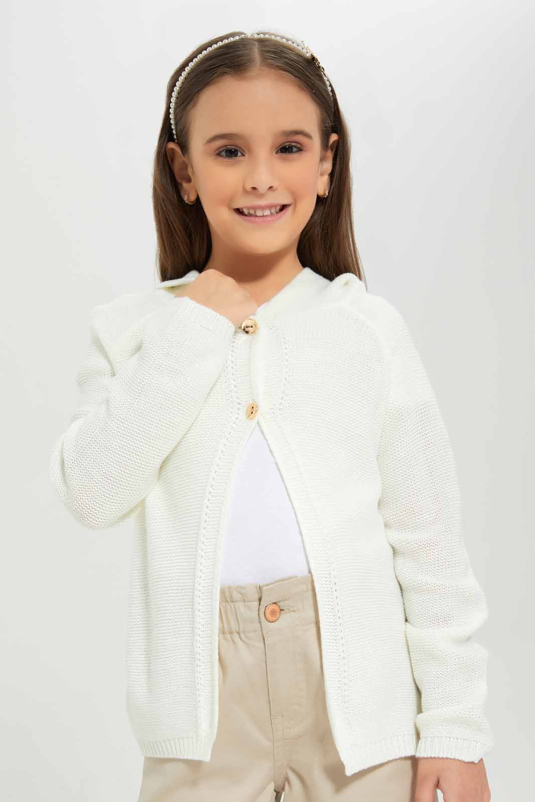 Redtag-Girls-Cream-Hooded-Cardigan-Category:Cardigans,-Colour:Cream,-Deals:New-In,-Dept:Girls,-Filter:Girls-(2-to-8-Yrs),-GIR-Cardigans,-New-In-GIR-APL,-Non-Sale,-S23A,-Section:Girls-(0-to-14Yrs)-Girls-2 to 8 Years
