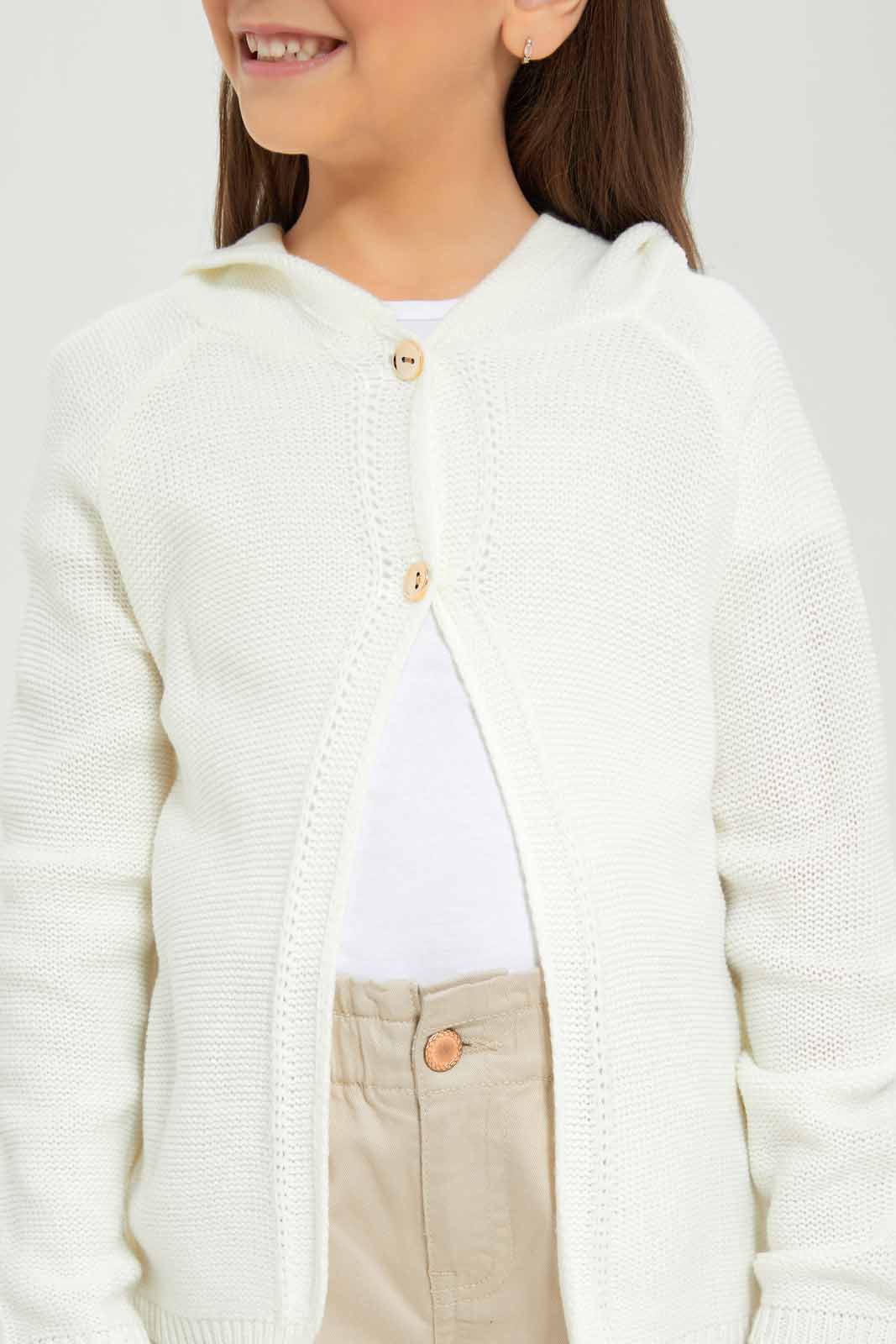 Redtag-Girls-Cream-Hooded-Cardigan-Category:Cardigans,-Colour:Cream,-Deals:New-In,-Dept:Girls,-Filter:Girls-(2-to-8-Yrs),-GIR-Cardigans,-New-In-GIR-APL,-Non-Sale,-S23A,-Section:Girls-(0-to-14Yrs)-Girls-2 to 8 Years