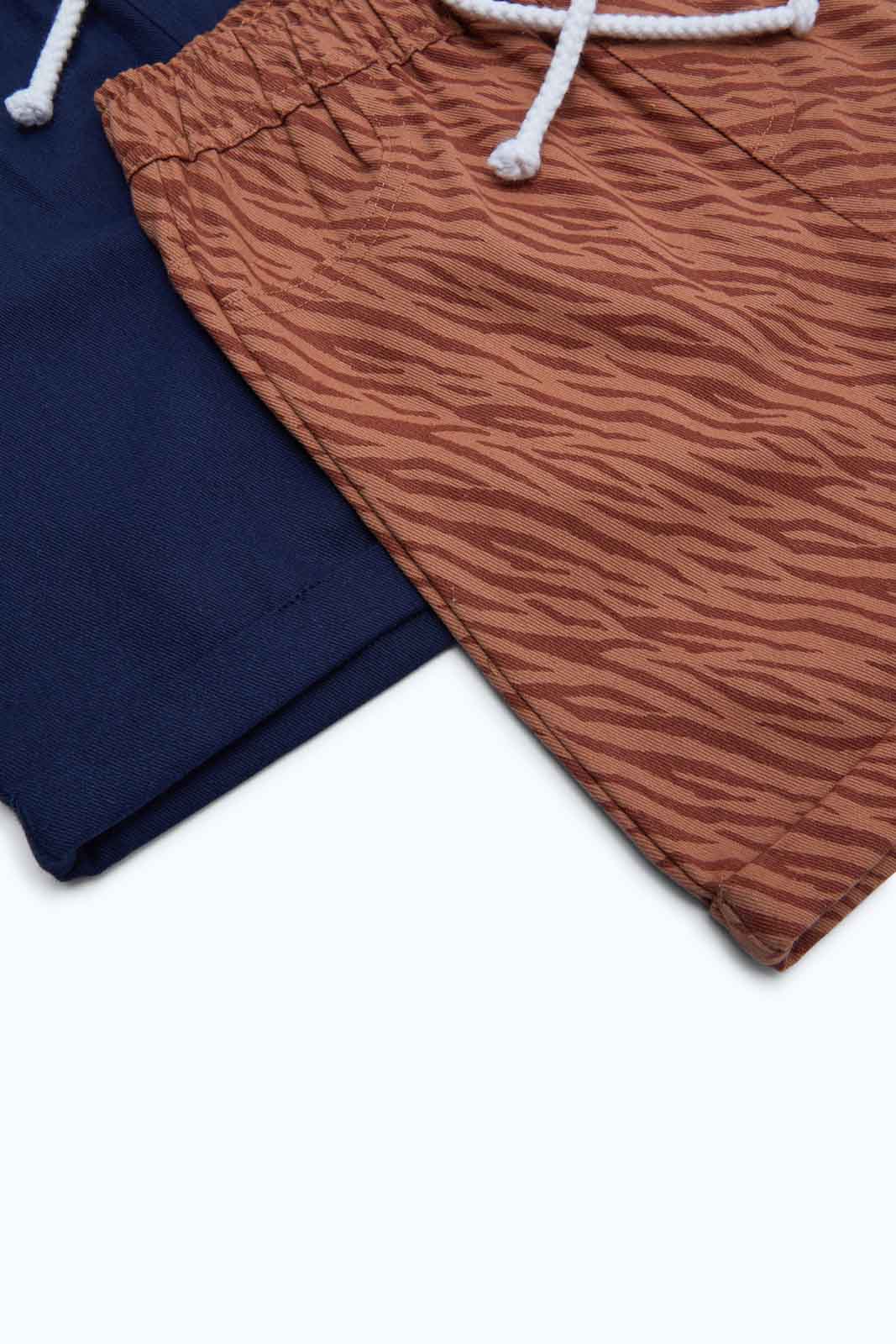 Redtag-Boys-Navy/Rust-2-Pack-Poplin-Short-Category:Shorts,-Colour:Navy,-Deals:New-In,-Dept:Boys,-Filter:Infant-Boys-(3-to-24-Mths),-INB-Shorts,-New-In-INB-APL,-Non-Sale,-S23B,-Section:Boys-(0-to-14Yrs)-Infant-Boys-3 to 24 Months