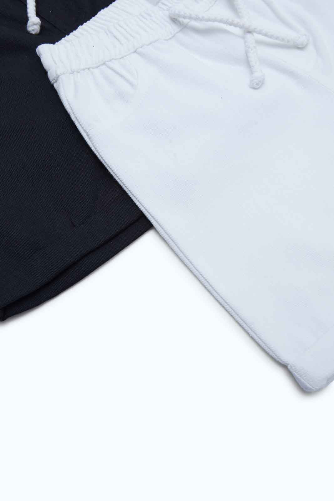 Redtag-Boys-Black/White-2-Pack-Poplin-Short-Category:Shorts,-Colour:Black,-Deals:New-In,-Dept:Boys,-Filter:Infant-Boys-(3-to-24-Mths),-INB-Shorts,-New-In-INB-APL,-Non-Sale,-S23B,-Section:Boys-(0-to-14Yrs)-Infant-Boys-3 to 24 Months