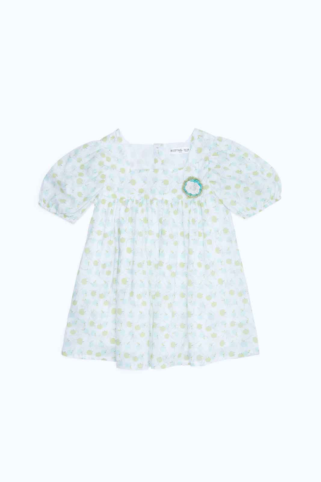 Redtag-Girls-White-Apple-Aop-Dress-Category:Dresses,-Colour:White,-Deals:New-In,-Dept:Girls,-Filter:Infant-Girls-(3-to-24-Mths),-ING-Dresses,-New-In-ING-APL,-Non-Sale,-S23B,-Section:Girls-(0-to-14Yrs)-Infant-Girls-3 to 24 Months