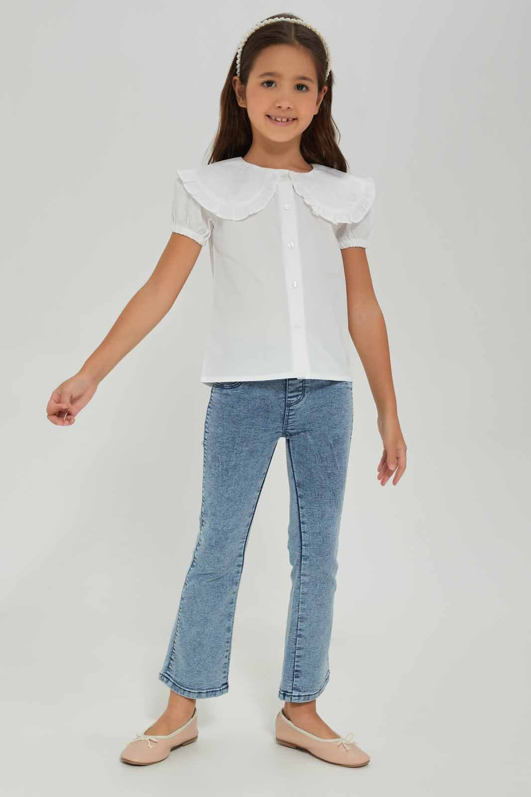 Redtag-Girls-Collared-Blouse---Cream-Category:Blouses,-Colour:White,-Deals:New-In,-Dept:Girls,-Filter:Girls-(2-to-8-Yrs),-GIR-Blouses,-New-In-GIR-APL,-Non-Sale,-S23A,-Section:Girls-(0-to-14Yrs)-Girls-2 to 8 Years