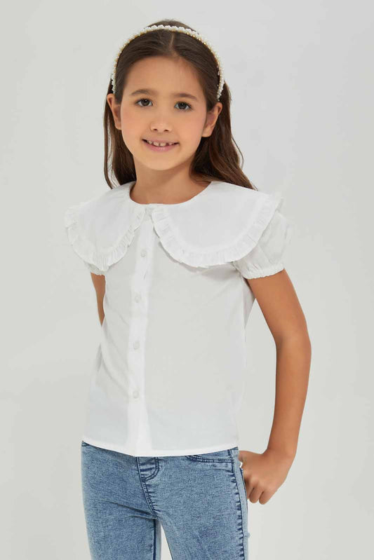 Redtag-Girls-Collared-Blouse---Cream-Category:Blouses,-Colour:White,-Deals:New-In,-Dept:Girls,-Filter:Girls-(2-to-8-Yrs),-GIR-Blouses,-New-In-GIR-APL,-Non-Sale,-S23A,-Section:Girls-(0-to-14Yrs)-Girls-2 to 8 Years