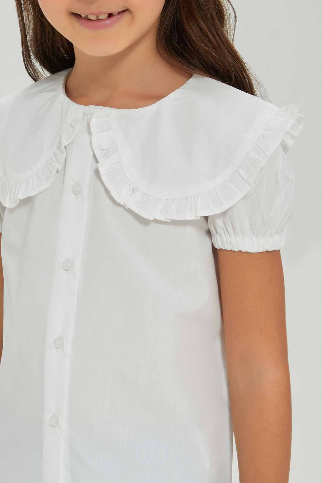 Redtag-Girls-Collared-Blouse---Cream-Category:Blouses,-Colour:White,-Deals:New-In,-Dept:Girls,-Filter:Girls-(2-to-8-Yrs),-GIR-Blouses,-New-In-GIR-APL,-Non-Sale,-S23A,-Section:Girls-(0-to-14Yrs)-Girls-2 to 8 Years