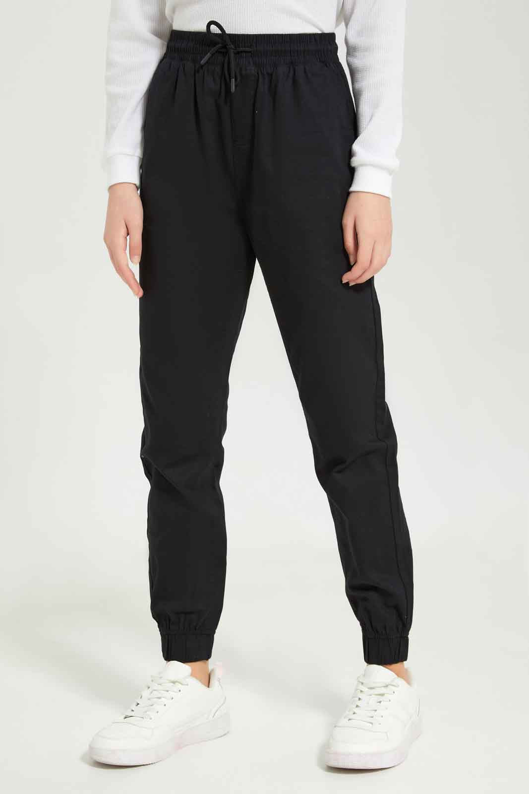 Redtag-Girls-Black-Poplin-Pants-Category:Trousers,-Colour:Black,-Deals:New-In,-Dept:Girls,-Filter:Senior-Girls-(8-to-14-Yrs),-GSR-Trousers,-New-In-GSR-APL,-Non-Sale,-S23B,-Section:Girls-(0-to-14Yrs),-TBL-Senior-Girls-9 to 14 Years