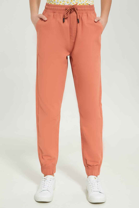 Redtag-Girls-Rust-Poplin-Pants-Category:Trousers,-Colour:Orange,-Deals:New-In,-Dept:Girls,-Filter:Senior-Girls-(8-to-14-Yrs),-GSR-Trousers,-New-In-GSR-APL,-Non-Sale,-S23B,-Section:Girls-(0-to-14Yrs),-TBL-Senior-Girls-9 to 14 Years