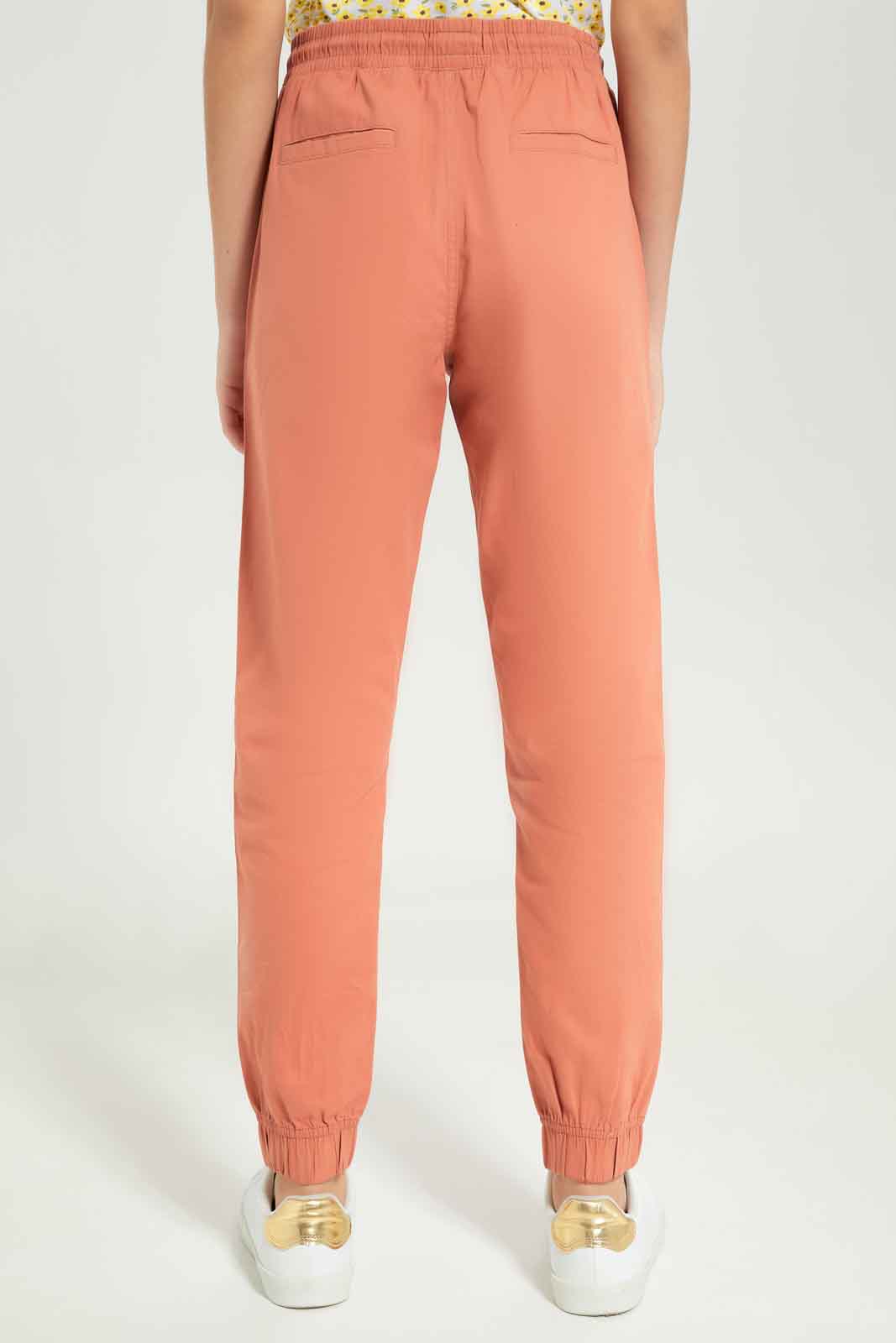 Redtag-Girls-Rust-Poplin-Pants-Category:Trousers,-Colour:Orange,-Deals:New-In,-Dept:Girls,-Filter:Senior-Girls-(8-to-14-Yrs),-GSR-Trousers,-New-In-GSR-APL,-Non-Sale,-S23B,-Section:Girls-(0-to-14Yrs),-TBL-Senior-Girls-9 to 14 Years