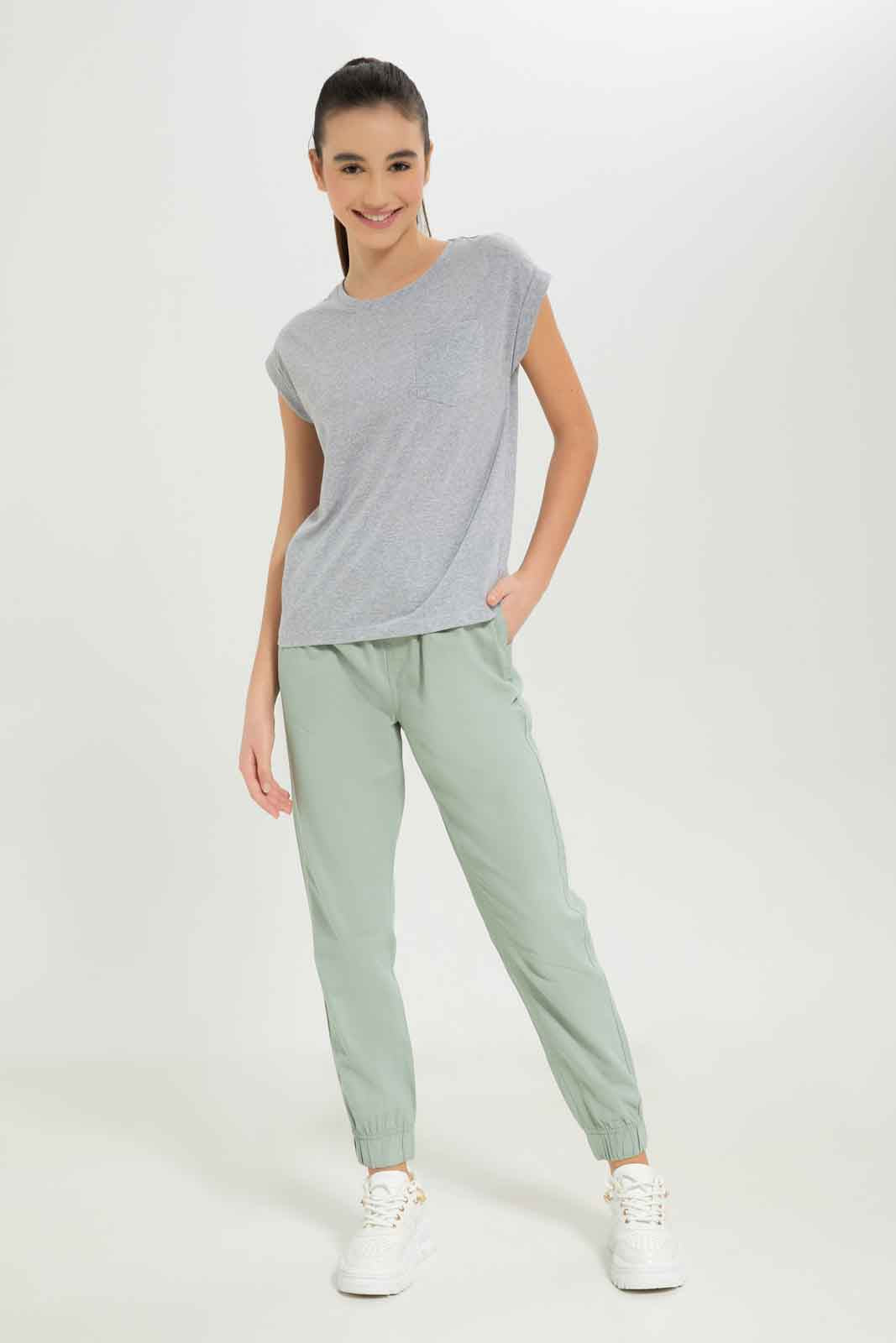 Redtag-Girls-Sage-Poplin-Pants-Category:Trousers,-Colour:Green,-Deals:New-In,-Dept:Girls,-Filter:Senior-Girls-(8-to-14-Yrs),-GSR-Trousers,-New-In-GSR-APL,-Non-Sale,-S23B,-Section:Girls-(0-to-14Yrs),-TBL-Senior-Girls-9 to 14 Years