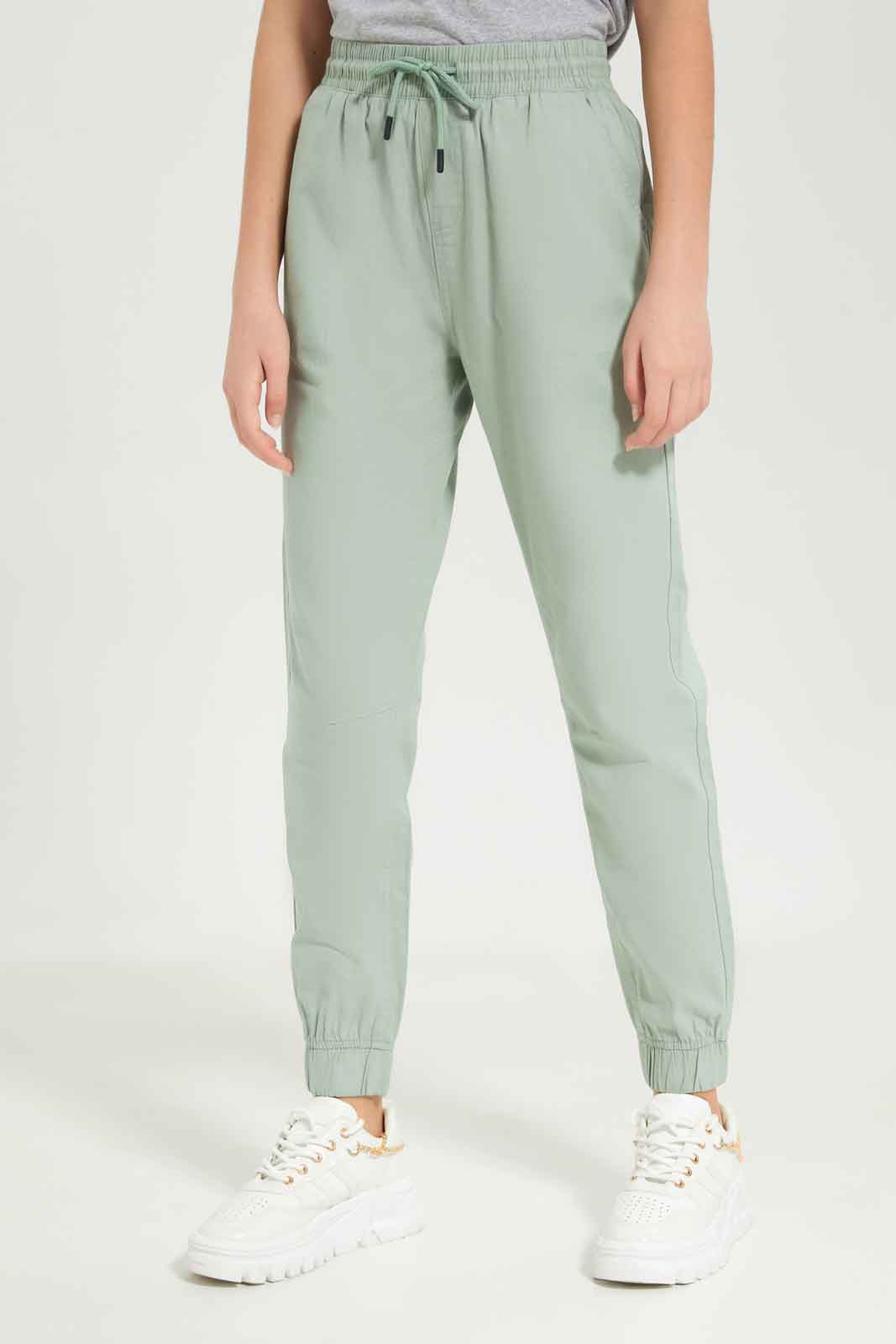 Redtag-Girls-Sage-Poplin-Pants-Category:Trousers,-Colour:Green,-Deals:New-In,-Dept:Girls,-Filter:Senior-Girls-(8-to-14-Yrs),-GSR-Trousers,-New-In-GSR-APL,-Non-Sale,-S23B,-Section:Girls-(0-to-14Yrs),-TBL-Senior-Girls-9 to 14 Years