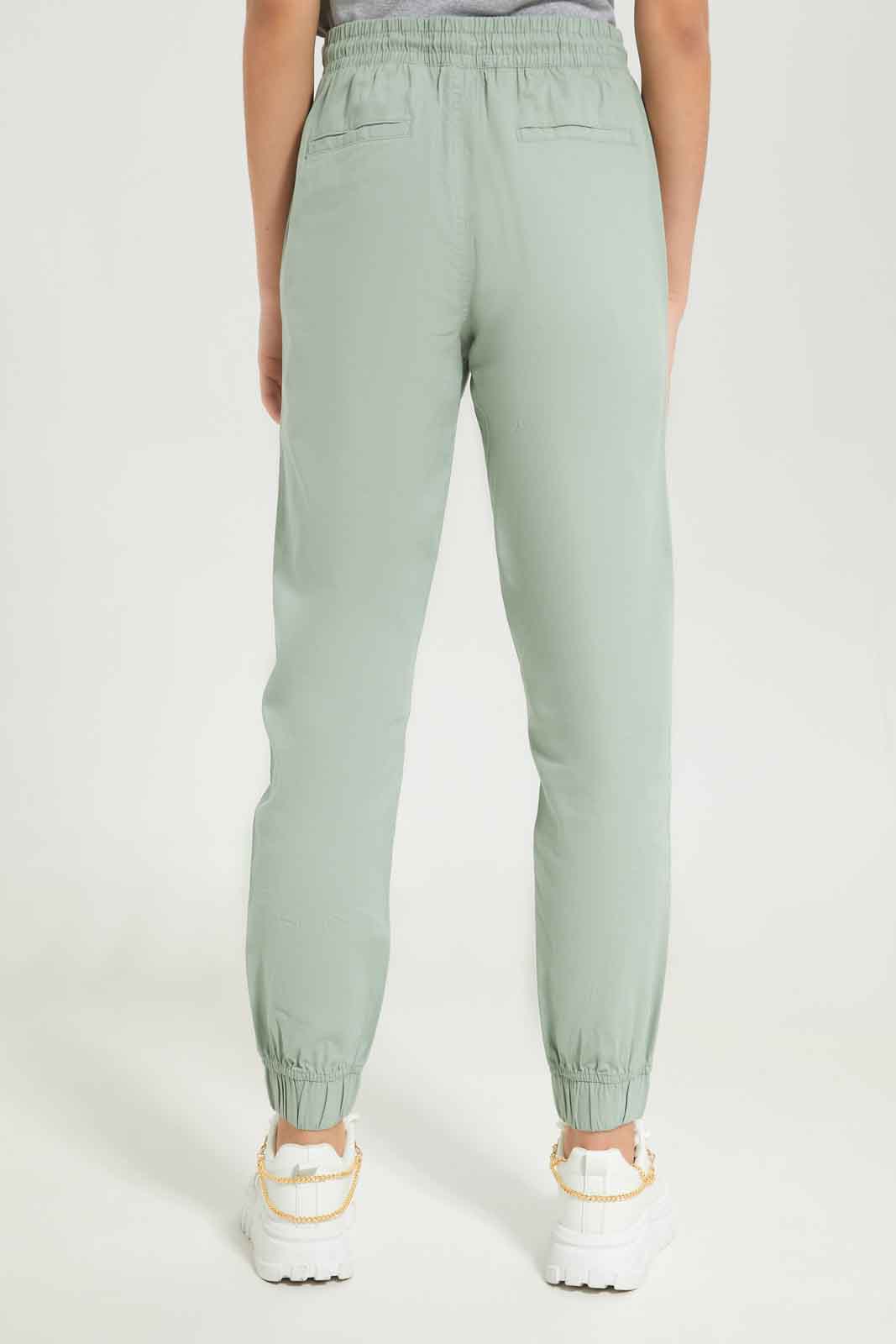 Redtag-Girls-Sage-Poplin-Pants-Category:Trousers,-Colour:Green,-Deals:New-In,-Dept:Girls,-Filter:Senior-Girls-(8-to-14-Yrs),-GSR-Trousers,-New-In-GSR-APL,-Non-Sale,-S23B,-Section:Girls-(0-to-14Yrs),-TBL-Senior-Girls-9 to 14 Years