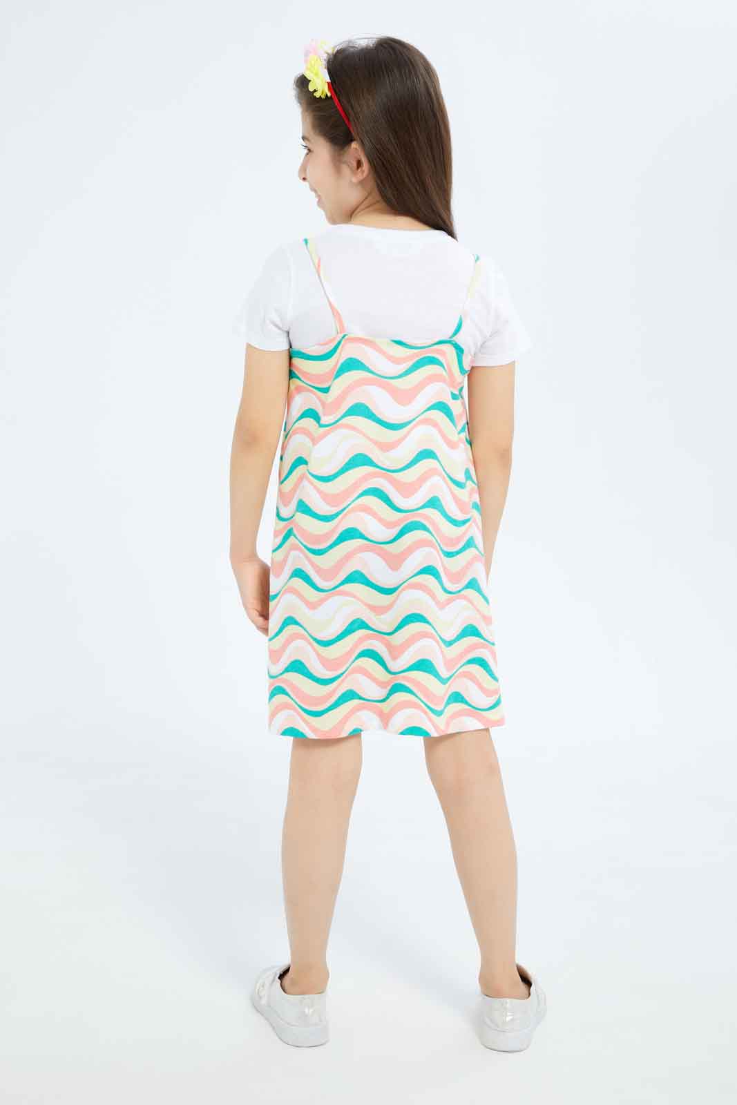 Redtag-Girls-Two-Piece-Slip-Dress---Stipe-Category:Dresses,-Colour:Orange,-Deals:New-In,-Dept:Girls,-Filter:Girls-(2-to-8-Yrs),-GIR-Dresses,-New-In-GIR-APL,-Non-Sale,-S23B,-Section:Girls-(0-to-14Yrs)-Girls-2 to 8 Years