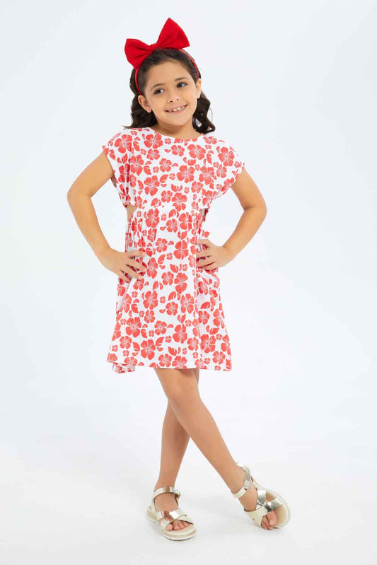 Redtag-Girls-Knit-Cut-Out-Dress---Blue-Stripe-Category:Dresses,-Colour:Blue,-Deals:New-In,-Dept:Girls,-Filter:Girls-(2-to-8-Yrs),-GIR-Dresses,-New-In-GIR-APL,-Non-Sale,-S23B,-Section:Girls-(0-to-14Yrs)-Girls-2 to 8 Years