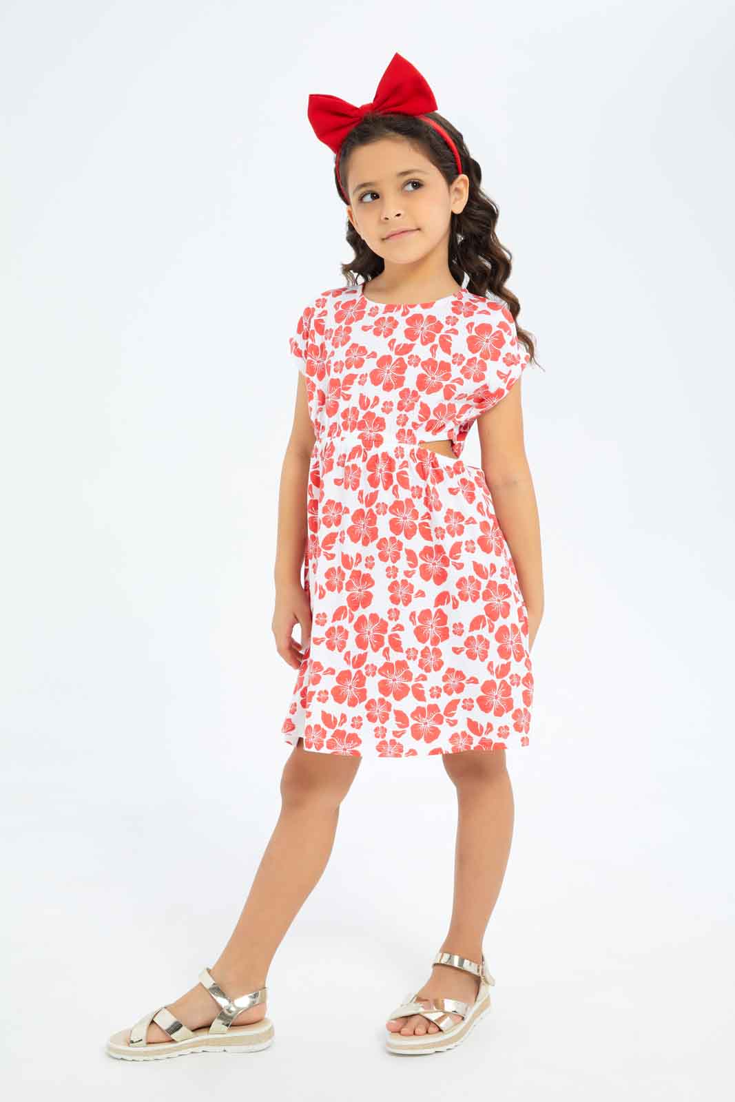 Redtag-Girls-Knit-Cut-Out-Dress---Blue-Stripe-Category:Dresses,-Colour:Blue,-Deals:New-In,-Dept:Girls,-Filter:Girls-(2-to-8-Yrs),-GIR-Dresses,-New-In-GIR-APL,-Non-Sale,-S23B,-Section:Girls-(0-to-14Yrs)-Girls-2 to 8 Years