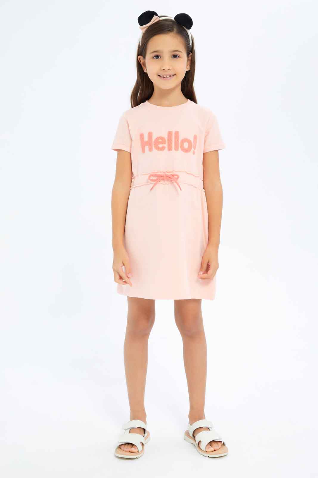 Redtag-Girls-Ss-Active-Dress---Yello-Joyful-Category:Dresses,-Colour:Orange,-Deals:New-In,-Dept:Girls,-Filter:Girls-(2-to-8-Yrs),-GIR-Dresses,-New-In-GIR-APL,-Non-Sale,-S23B,-Section:Girls-(0-to-14Yrs)-Girls-2 to 8 Years