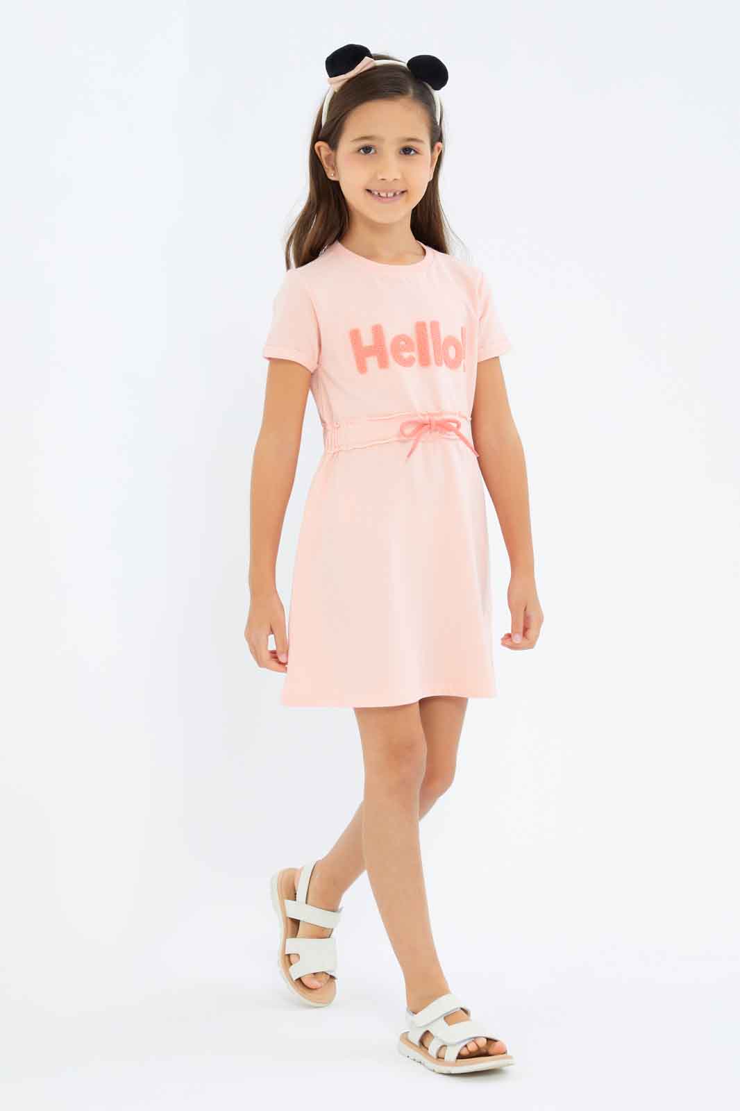 Redtag-Girls-Ss-Active-Dress---Yello-Joyful-Category:Dresses,-Colour:Orange,-Deals:New-In,-Dept:Girls,-Filter:Girls-(2-to-8-Yrs),-GIR-Dresses,-New-In-GIR-APL,-Non-Sale,-S23B,-Section:Girls-(0-to-14Yrs)-Girls-2 to 8 Years