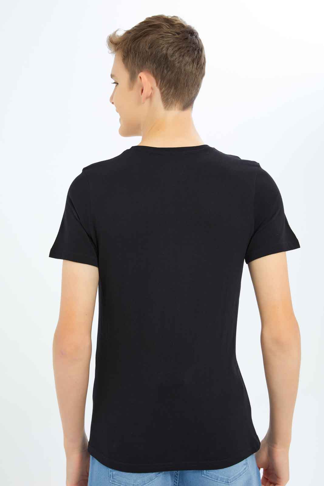 Redtag-Boys-Black-Happy-Days-Of-School-Graphic-Tee-BSR-T-Shirts,-Category:T-Shirts,-Colour:Black,-Deals:New-In,-Dept:Boys,-Filter:Senior-Boys-(8-to-14-Yrs),-New-In-BSR-APL,-Non-Sale,-S23B,-Section:Boys-(0-to-14Yrs),-TBL-Senior-Boys-9 to 14 Years