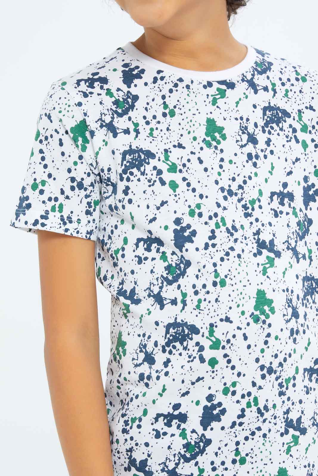 Redtag-Boys-White-Splat-Aop-T-Shirt-BOY-T-Shirts,-Category:T-Shirts,-Colour:White,-Deals:New-In,-Dept:Boys,-Filter:Boys-(2-to-8-Yrs),-New-In-BOY-APL,-Non-Sale,-S23B,-Section:Boys-(0-to-14Yrs),-TBL-Boys-2 to 8 Years