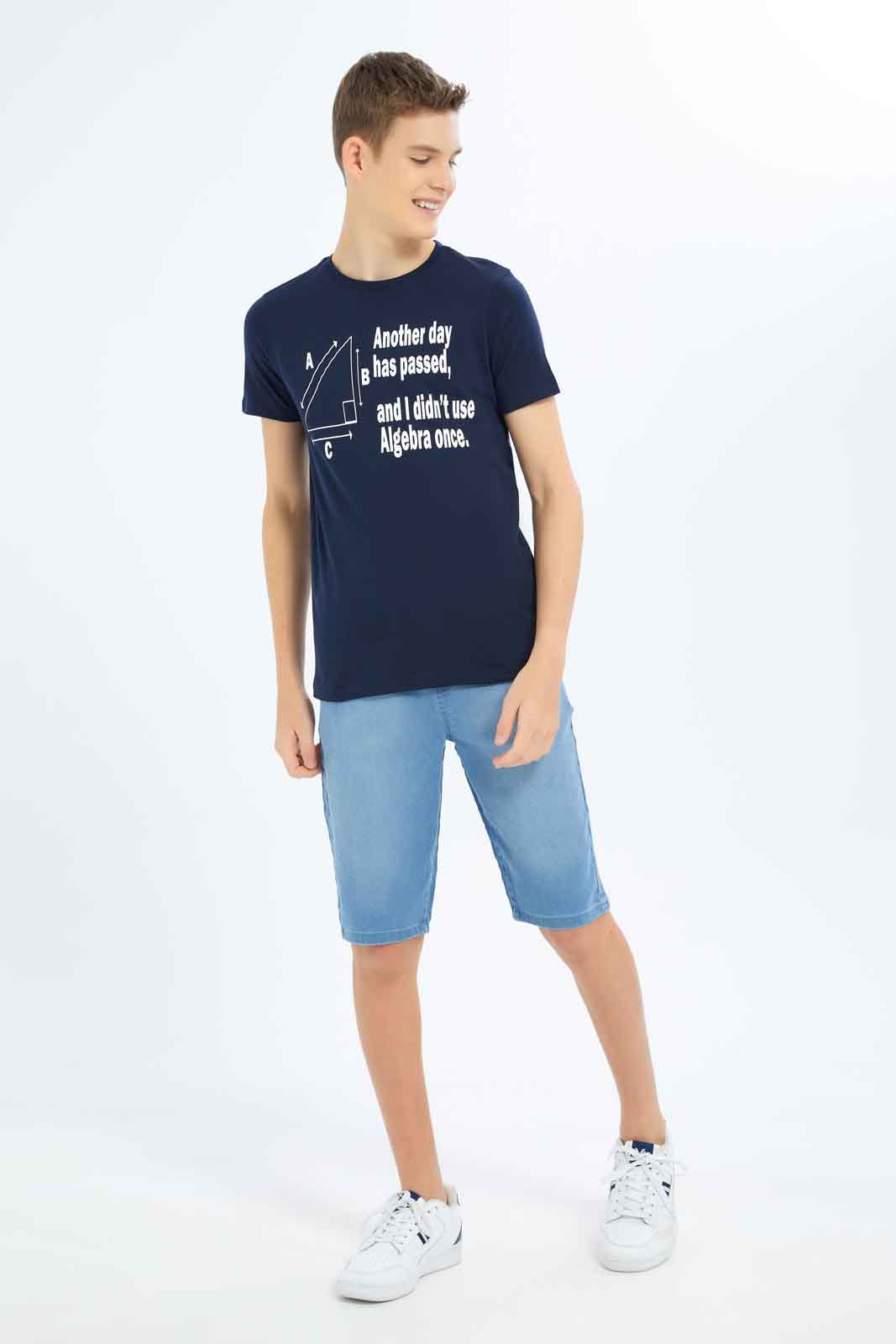 Redtag-Boys-Navy-Another-Day-Passed-Graphic-Tee-BSR-T-Shirts,-Category:T-Shirts,-Colour:Navy,-Deals:New-In,-Dept:Boys,-Filter:Senior-Boys-(8-to-14-Yrs),-New-In-BSR-APL,-Non-Sale,-S23B,-Section:Boys-(0-to-14Yrs),-TBL-Senior-Boys-9 to 14 Years