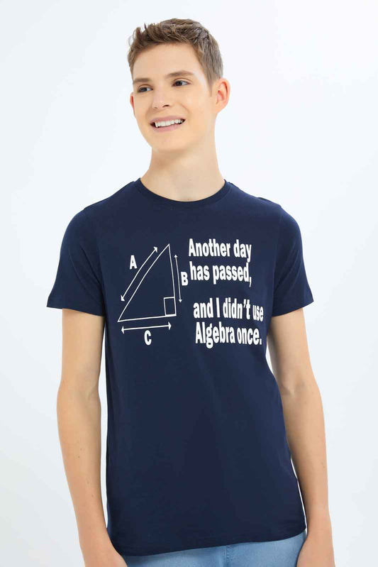 Redtag-Boys-Navy-Another-Day-Passed-Graphic-Tee-BSR-T-Shirts,-Category:T-Shirts,-Colour:Navy,-Deals:New-In,-Dept:Boys,-Filter:Senior-Boys-(8-to-14-Yrs),-New-In-BSR-APL,-Non-Sale,-S23B,-Section:Boys-(0-to-14Yrs),-TBL-Senior-Boys-9 to 14 Years