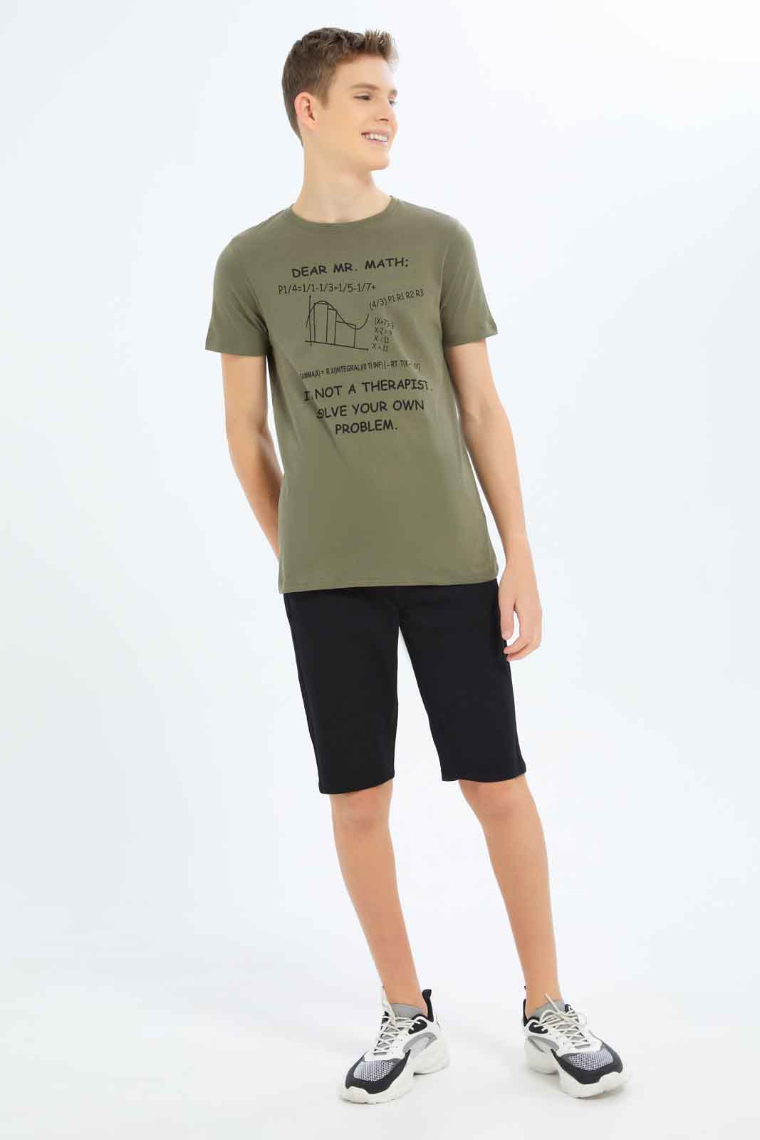 Redtag-Boys-Olive-I-M-Not-A-Therapist-Graphic-Tee-BSR-T-Shirts,-Category:T-Shirts,-Colour:Green,-Deals:New-In,-Dept:Boys,-Filter:Senior-Boys-(8-to-14-Yrs),-New-In-BSR-APL,-Non-Sale,-S23B,-Section:Boys-(0-to-14Yrs),-TBL-Senior-Boys-9 to 14 Years