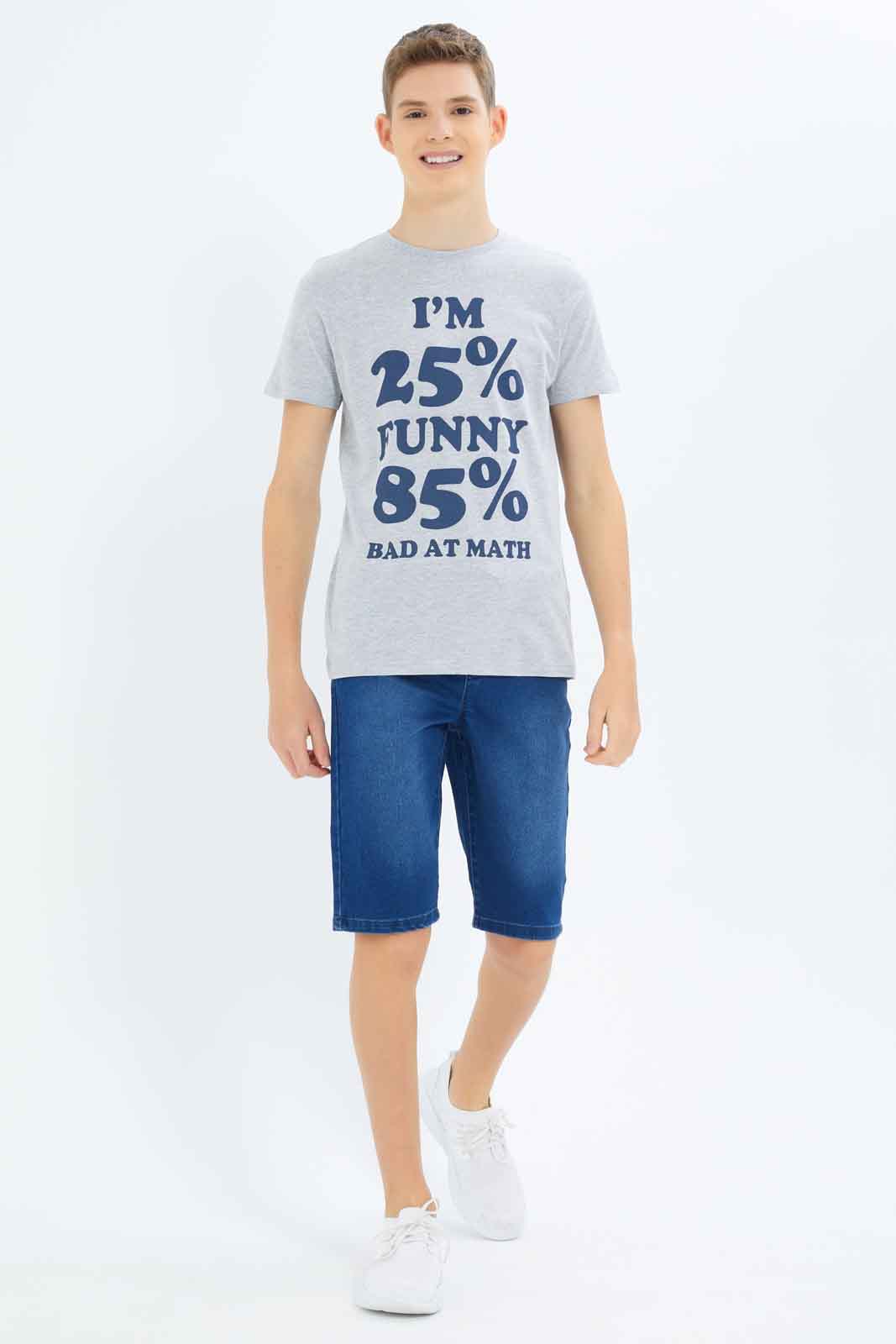Redtag-Boys-Grey-85%-Bad-At-Math-Graphic-Tee-BSR-T-Shirts,-Category:T-Shirts,-Colour:Grey,-Deals:New-In,-Dept:Boys,-Filter:Senior-Boys-(8-to-14-Yrs),-New-In-BSR-APL,-Non-Sale,-S23B,-Section:Boys-(0-to-14Yrs),-TBL-Senior-Boys-9 to 14 Years