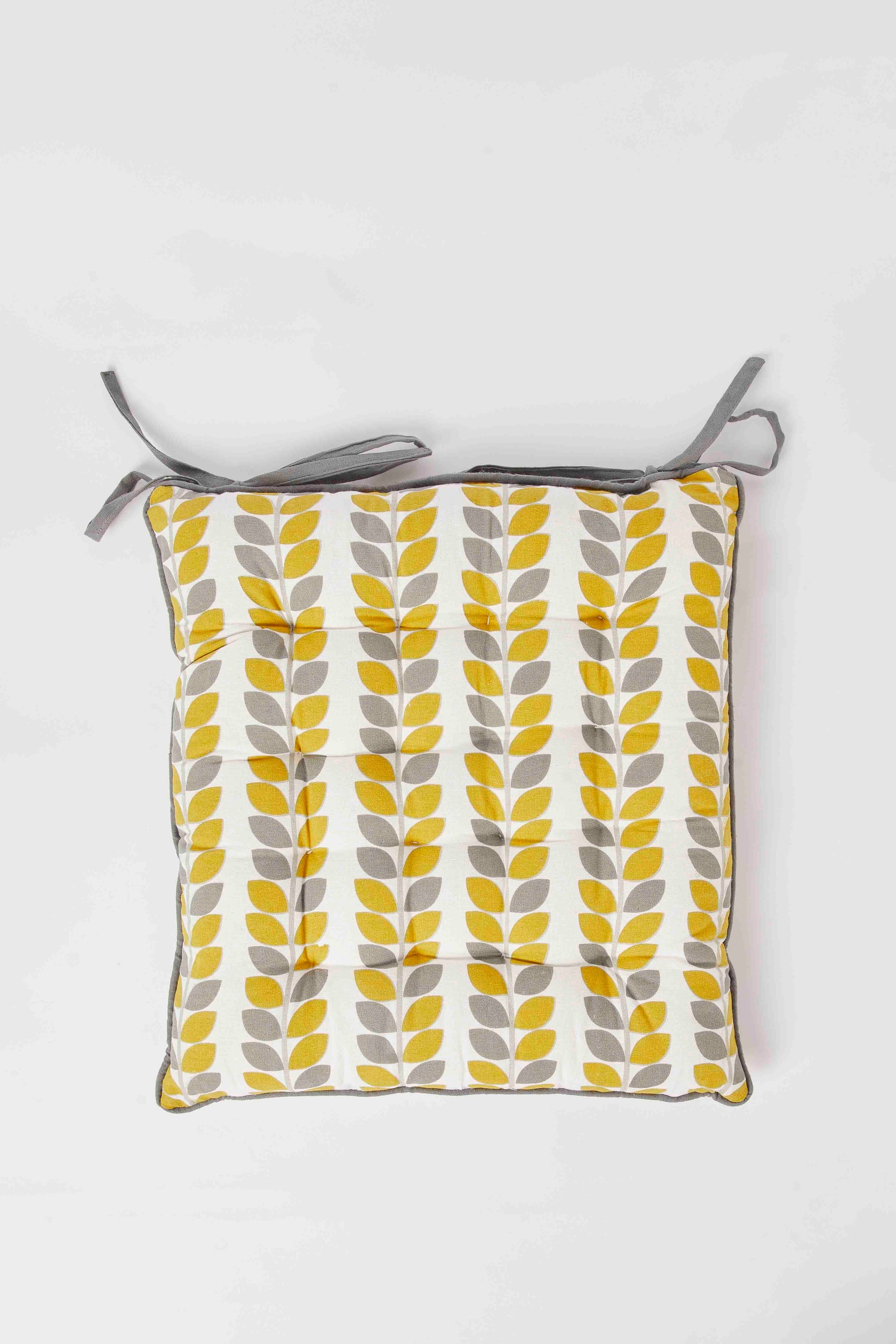 Redtag-Yellow-Leaves-Print-Chairpad-Category:Cushions,-Colour:Yellow,-Deals:New-In,-Dept:Home,-Filter:Home-Bedroom,-HMW-BED-Cushions,-New-In-HMW-BED,-Non-Sale,-S23A,-Section:Homewares-Home-Bedroom-