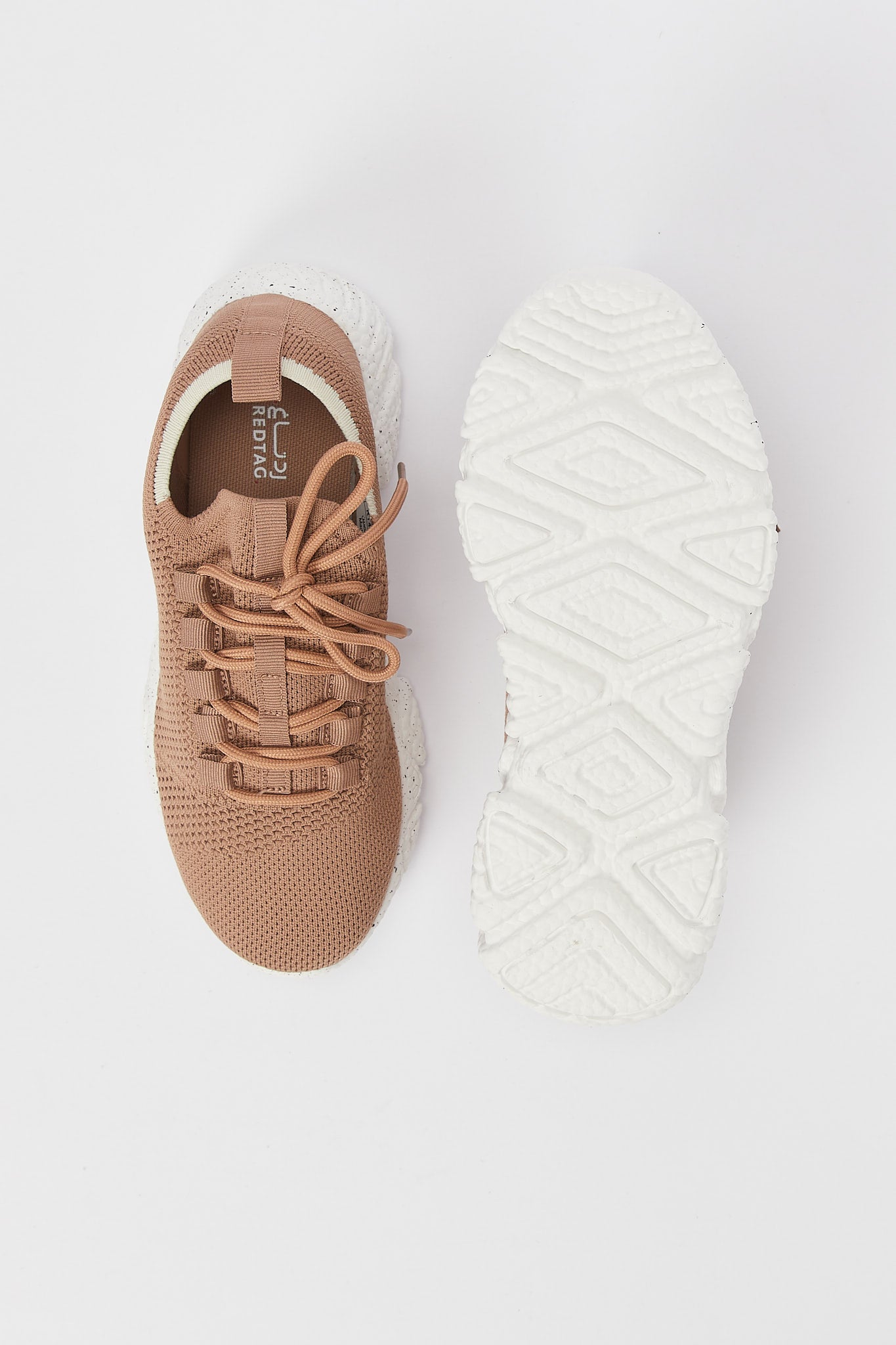 Redtag-Taupe-Flyknit-Lace-Up-Category:Shoes,-Colour:Taupe,-Deals:New-In,-Filter:Women's-Footwear,-H1:FOO,-H2:LAD,-H3:TRN,-H4:CLT,-N/A,-New-In-Women-FOO,-Non-Sale,-S23B,-Season:S23B,-Section:Women,-Women-Trainers-Women's-