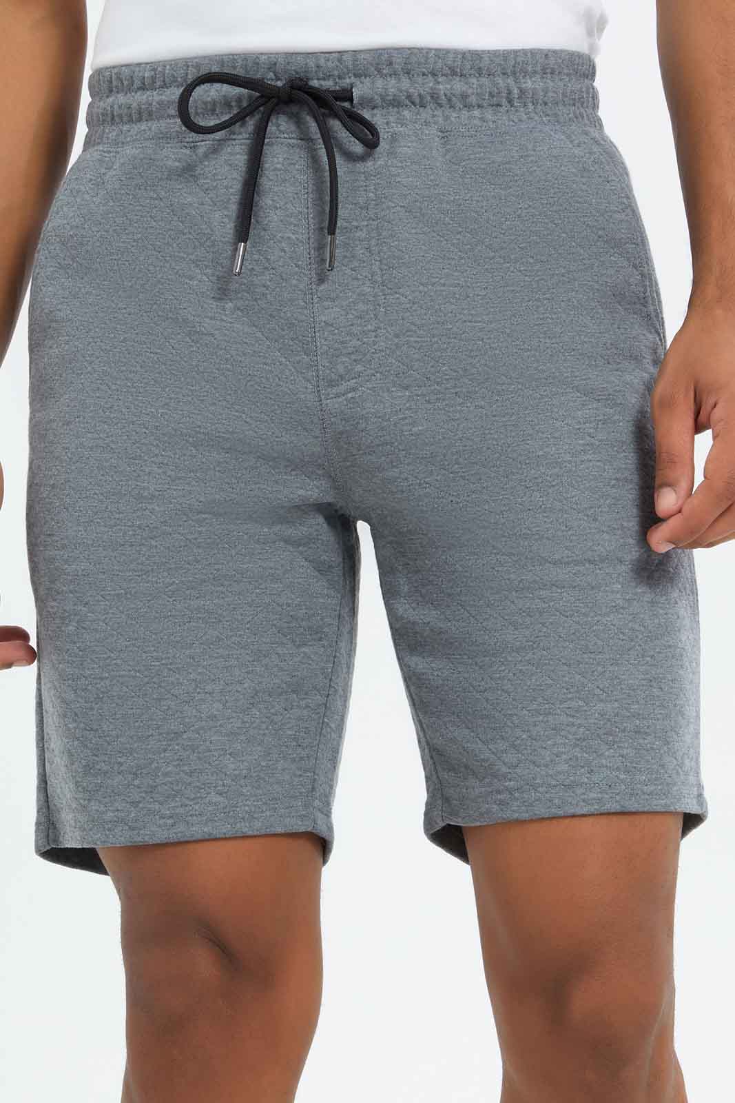 Redtag-Men-Grey-Diamond-Quilted-Shorts-Category:Shorts,-Colour:Grey,-Deals:New-In,-Dept:Menswear,-Filter:Men's-Clothing,-Men-Shorts,-New-In-Men-APL,-Non-Sale,-S23B,-Section:Men-Men's-