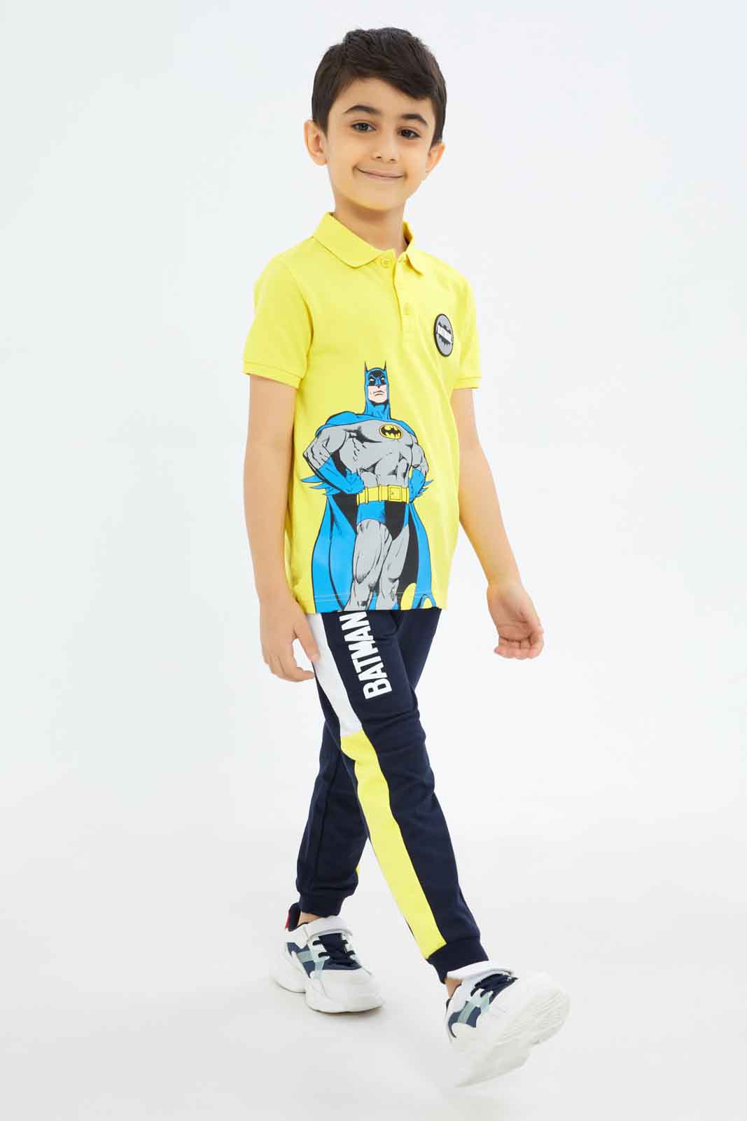 Redtag-Boys-Yellow-Batman-Polo-Shirt-BOY-Polo-T-Shirts,-Category:Polo-T-Shirts,-CHA,-Colour:Yellow,-Deals:New-In,-Dept:Boys,-Filter:Boys-(2-to-8-Yrs),-New-In-BOY-APL,-Non-Sale,-S23B,-Section:Boys-(0-to-14Yrs),-TBL-Boys-2 to 8 Years
