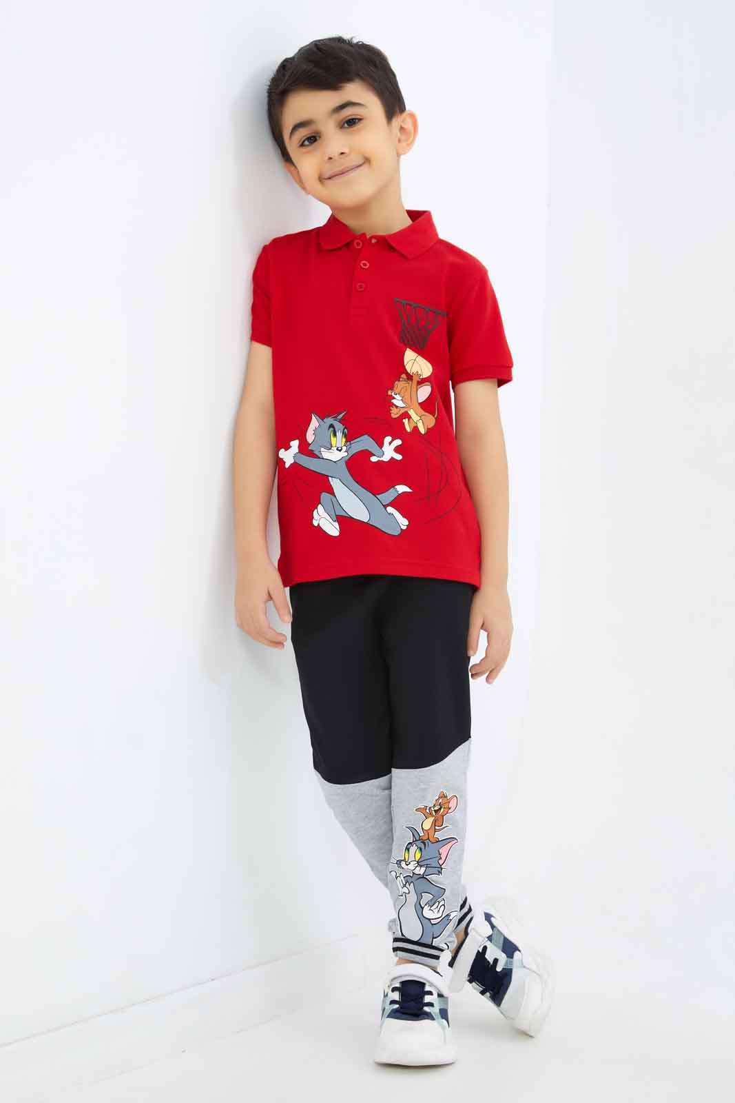 Redtag-Boys-Red-Tom-And-Jerry-Polo-Shirt-BOY-Polo-T-Shirts,-Category:Polo-T-Shirts,-CHA,-Colour:Red,-Deals:New-In,-Dept:Boys,-Filter:Boys-(2-to-8-Yrs),-New-In-BOY-APL,-Non-Sale,-S23B,-Section:Boys-(0-to-14Yrs),-TBL-Boys-2 to 8 Years