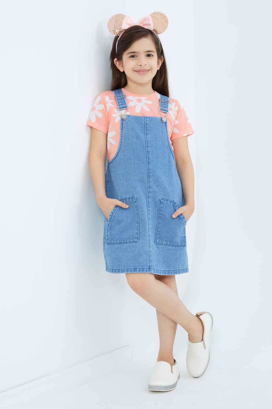 Redtag-Girls-Ls-Tee-And-Slip-Dress---Black-Swan-Category:Dresses,-Colour:Black,-Deals:New-In,-Dept:Girls,-Filter:Girls-(2-to-8-Yrs),-GIR-Dresses,-New-In-GIR-APL,-Non-Sale,-S23A,-Section:Girls-(0-to-14Yrs)-Girls-2 to 8 Years