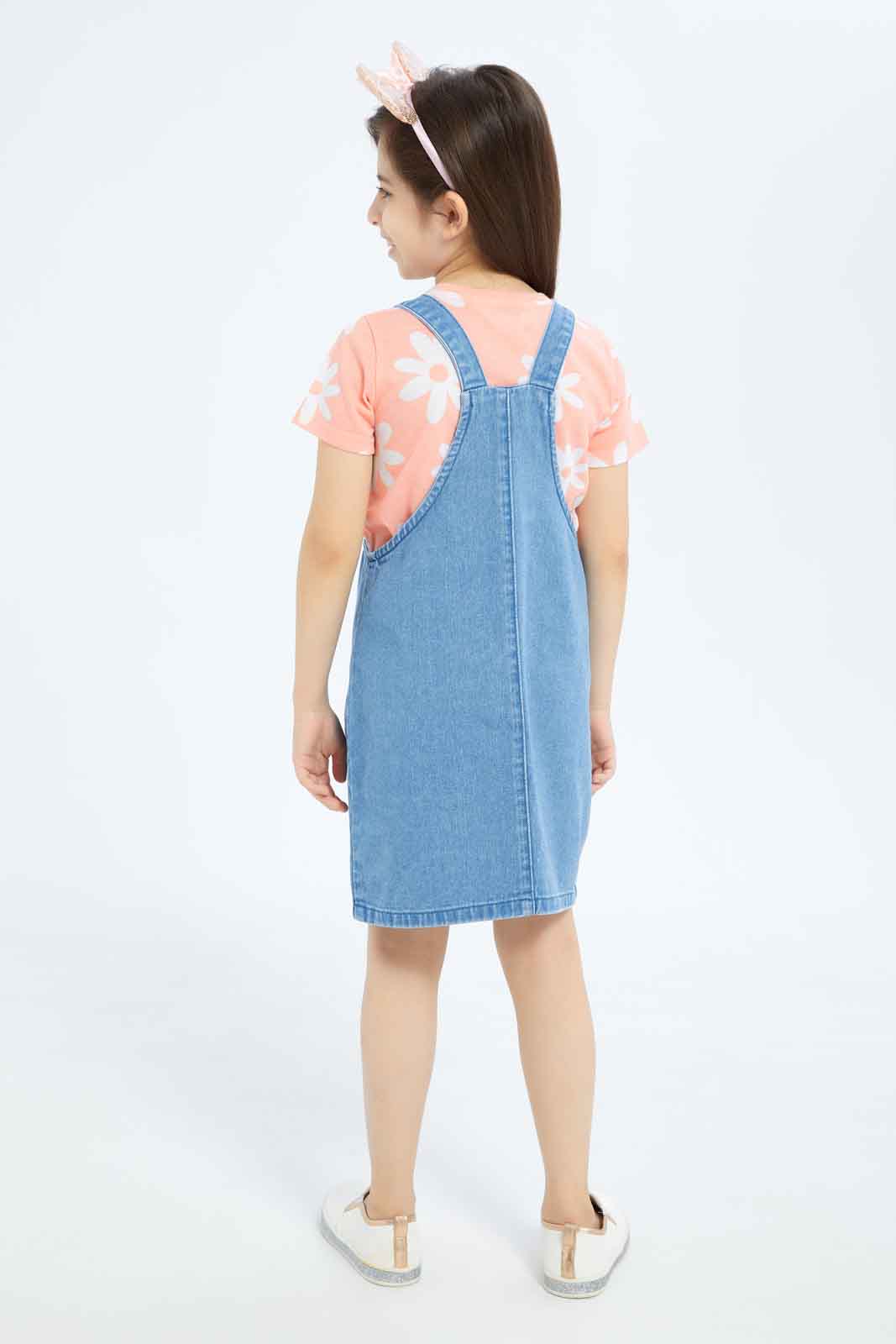 Redtag-Girls-Ls-Tee-And-Slip-Dress---Black-Swan-Category:Dresses,-Colour:Black,-Deals:New-In,-Dept:Girls,-Filter:Girls-(2-to-8-Yrs),-GIR-Dresses,-New-In-GIR-APL,-Non-Sale,-S23A,-Section:Girls-(0-to-14Yrs)-Girls-2 to 8 Years