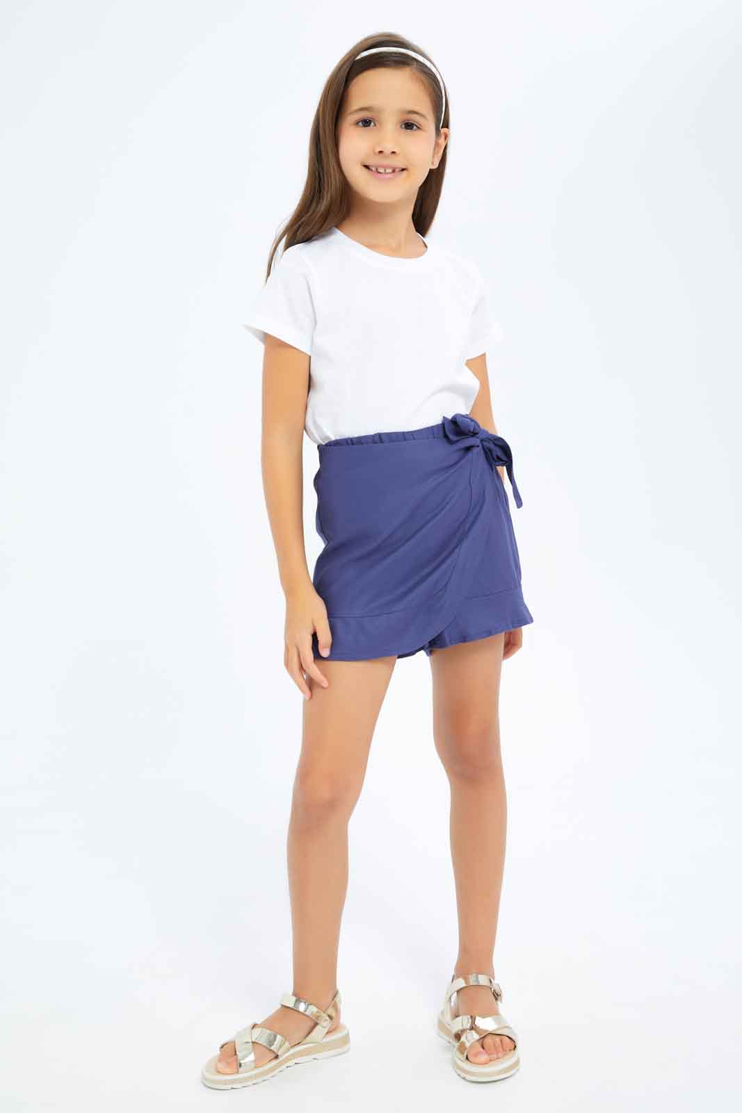 Redtag-Girls-Wrap-Skirt---Navy-Category:Skirts,-Colour:Navy,-Deals:New-In,-Dept:Girls,-Filter:Girls-(2-to-8-Yrs),-GIR-Skirts,-New-In-GIR-APL,-Non-Sale,-S23A,-Section:Girls-(0-to-14Yrs)-Girls-2 to 8 Years