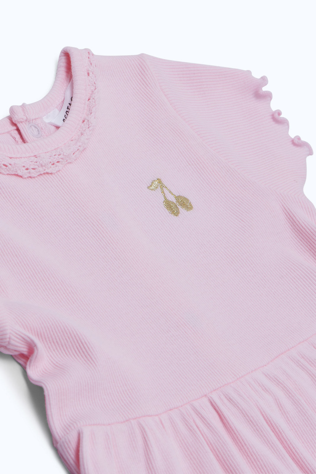 Redtag-Girls-Pink-Solid-Dress-With-Small-Embroidery-Category:Dresses,-Colour:Apricot,-Deals:New-In,-Dept:Girls,-Filter:Infant-Girls-(3-to-24-Mths),-ING-Dresses,-New-In-ING-APL,-Non-Sale,-S23B,-Section:Girls-(0-to-14Yrs)-Infant-Girls-3 to 24 Months