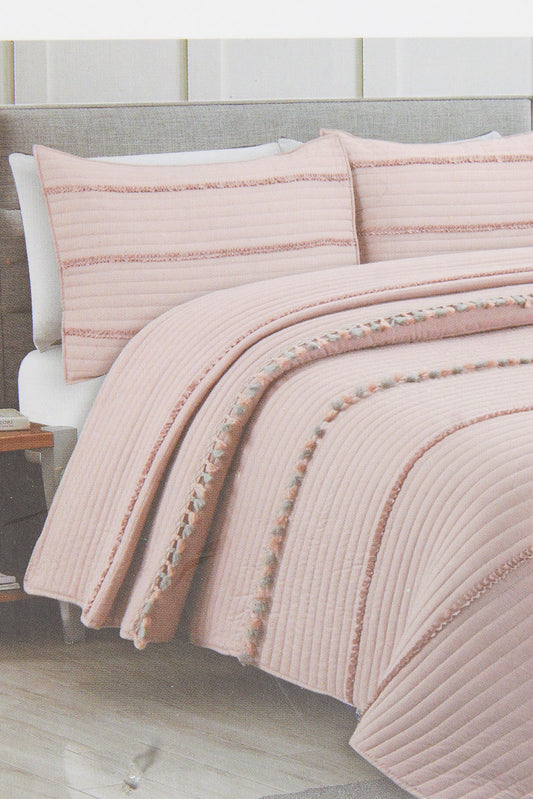 Redtag-Pink-Bedspread-Set-With-Tassel-
(Single-Size)-Category:Bedspreads,-Colour:Pink,-Deals:New-In,-Dept:Home,-Filter:Home-Bedroom,-HMW-BED-Bedspreads,-New-In-HMW-BED,-Non-Sale,-S23B,-Section:Homewares-Home-Bedroom-
